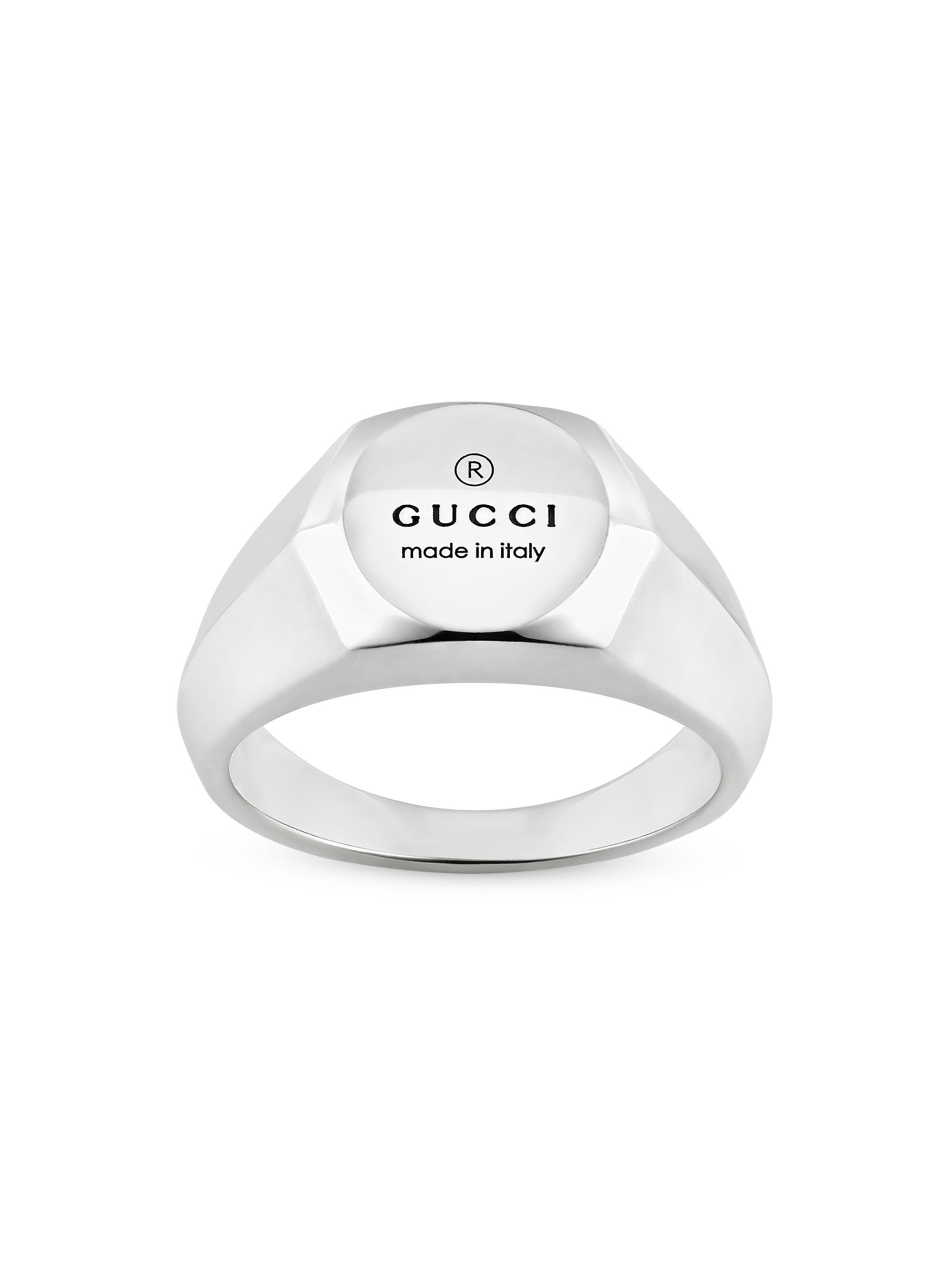 Gucci Unisex Sterling Silver Trademark Thin Ring | Saks