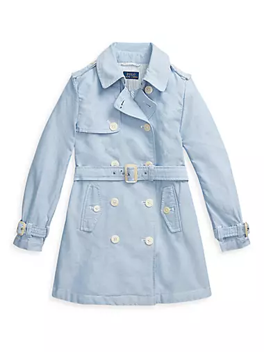 Girl's Double-Breasted Trench Coat
