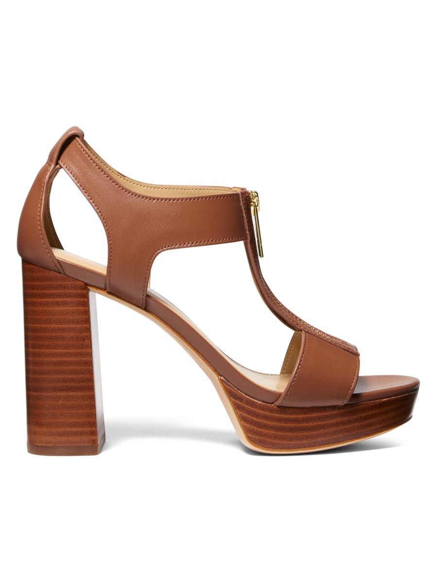 MICHAEL KORS BERKLEY ブラウンレザーサンダル MICHAEL Michael Kors Berkley 100MM Leather Sandals | Saks Fifth Avenue