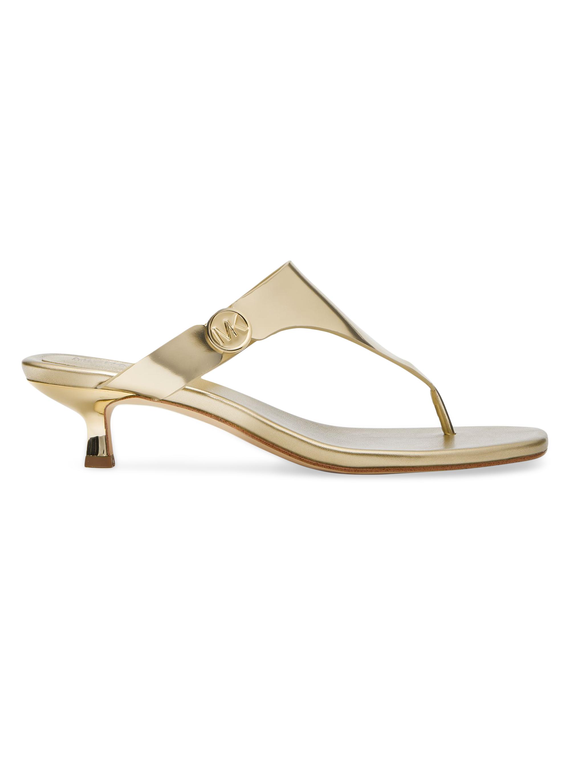 MICHAEL Michael Kors Women's Lucinda Leather Kitten Heels - Pale Gold