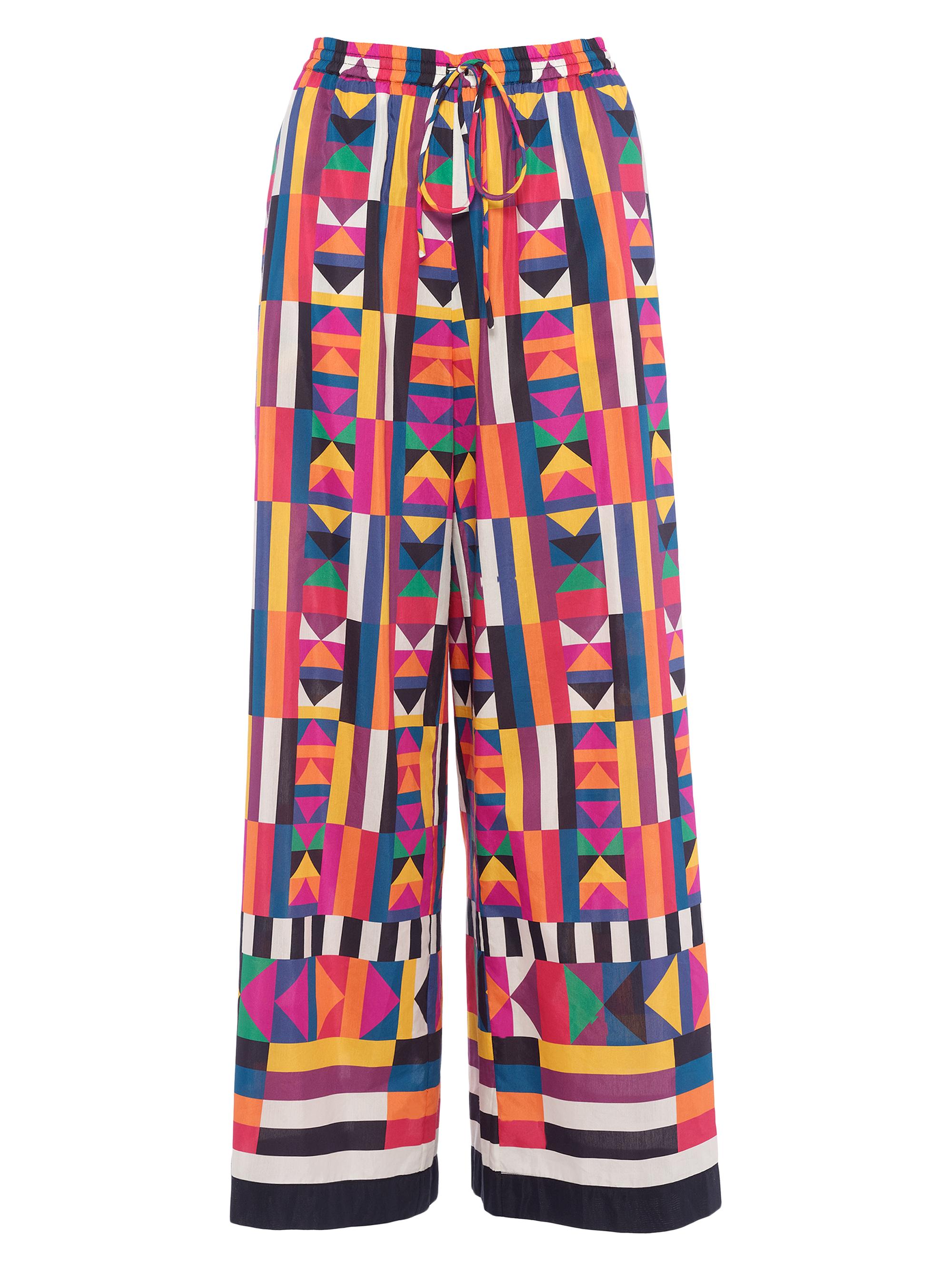 ERES Women's Pluriel Cotton-Silk Drawstring Trousers - Imprime Kaleido Soleil