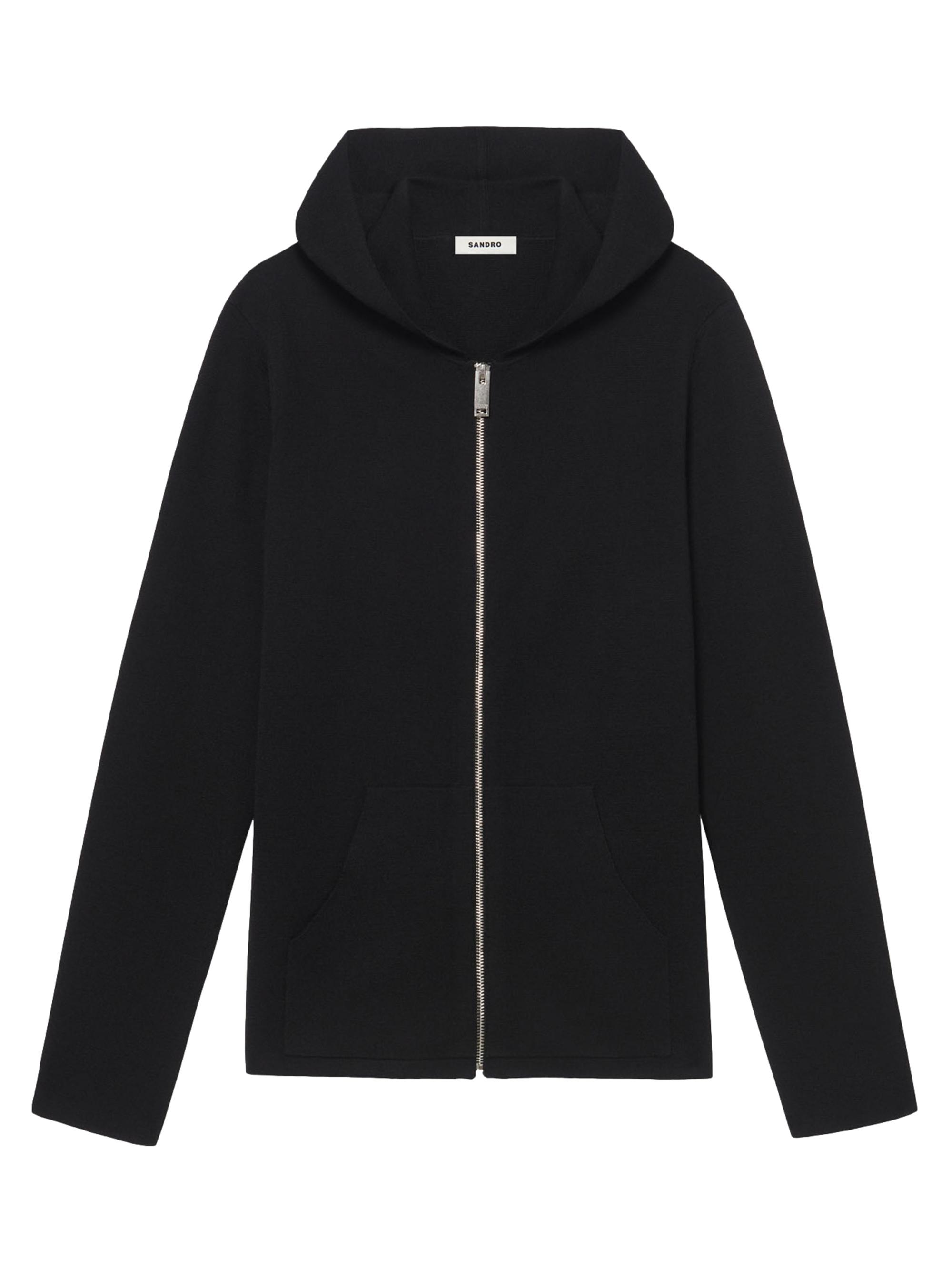 Sandro Men's Zipped Cardigan With Hood - Black