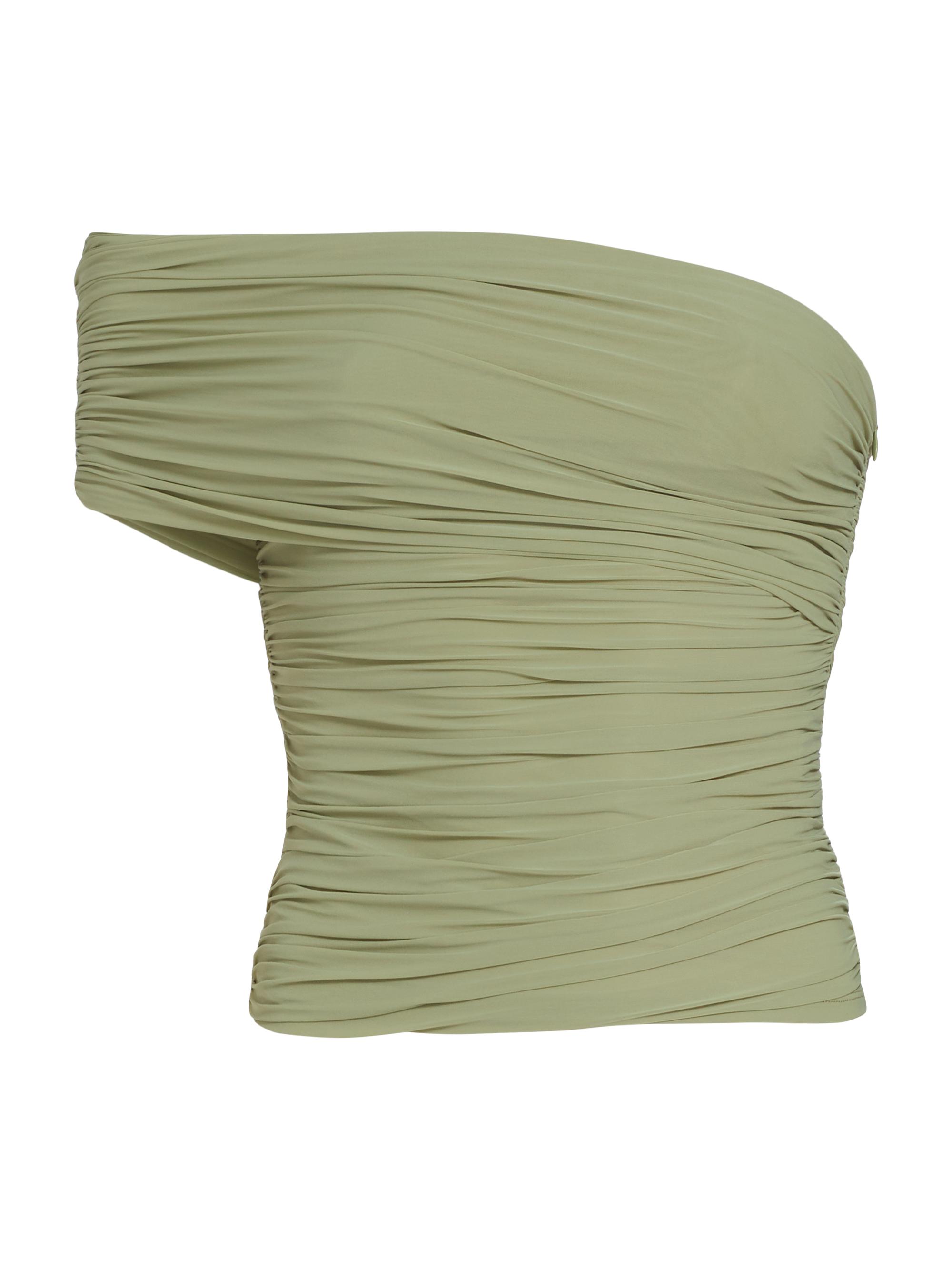 Ronny Kobo Women's Ranada Ruched One-Shoulder Top - Pistachio