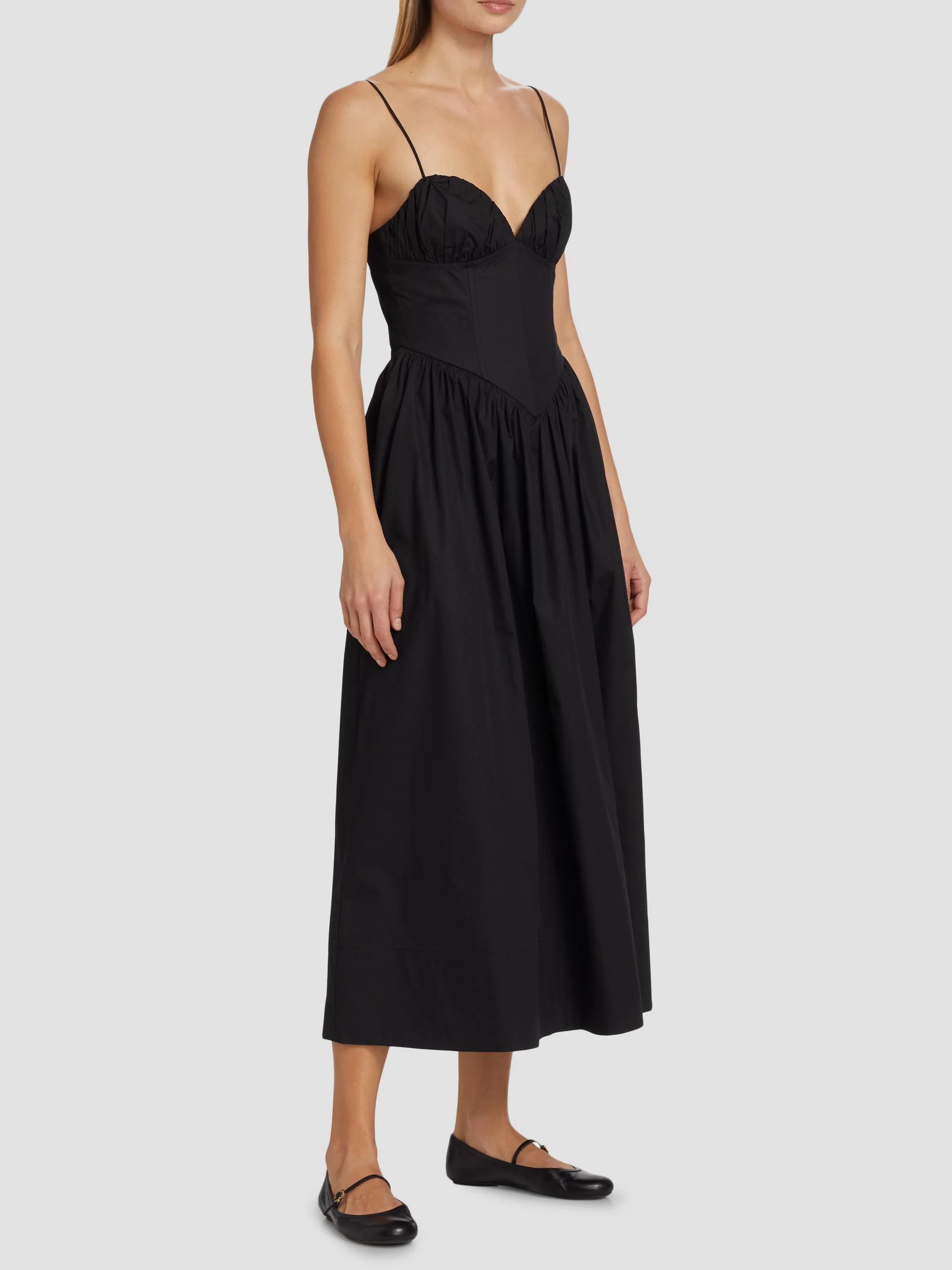 Ronny Kobo Carmine Corset Cotton Midi-Dress | Saks Fifth Avenue