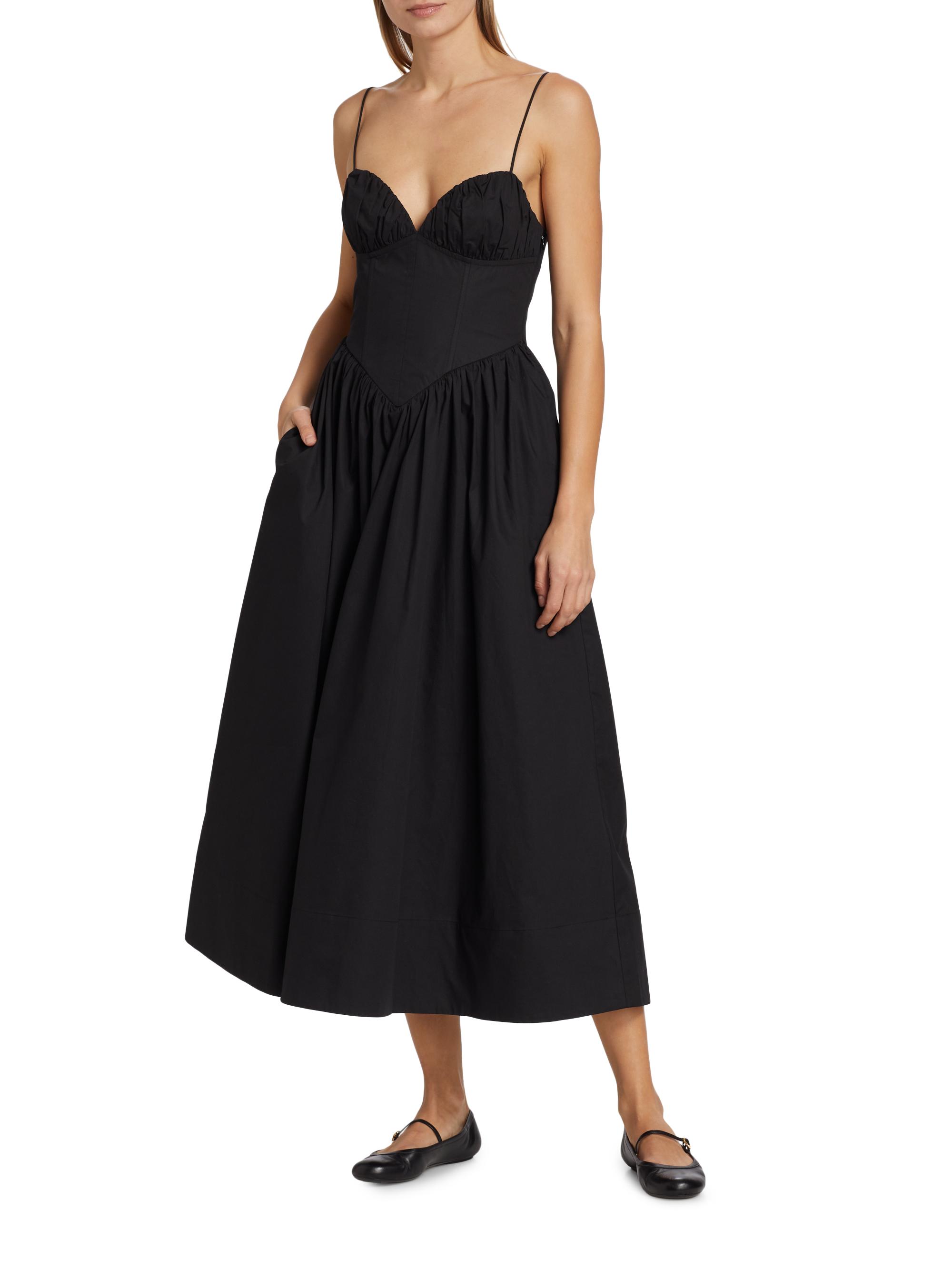 Ronny Kobo Carmine Corset Cotton Midi-Dress | Saks Fifth Avenue