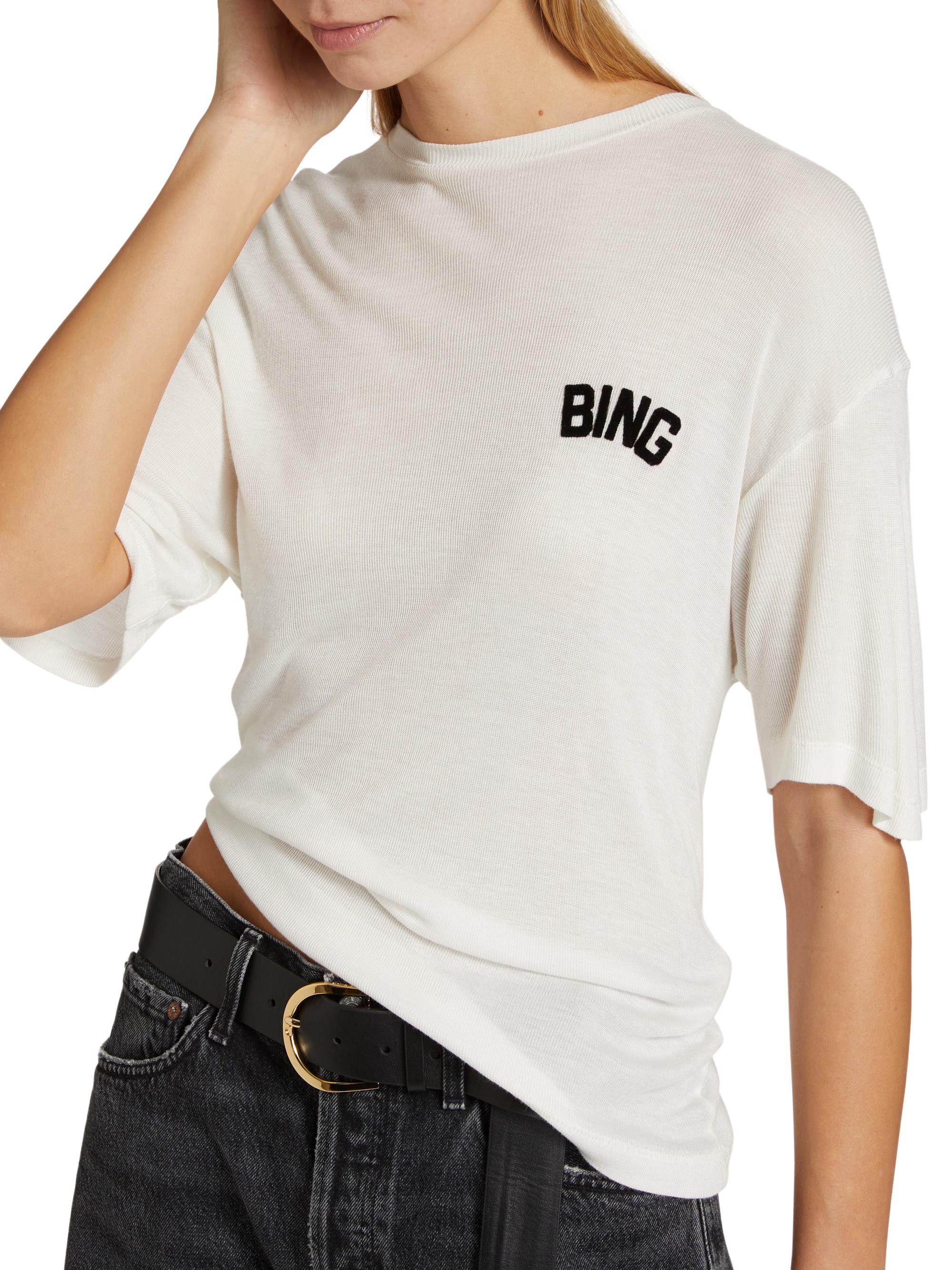 Anine Bing Louis Ribbed Logo Top | Saks Fifth Avenue