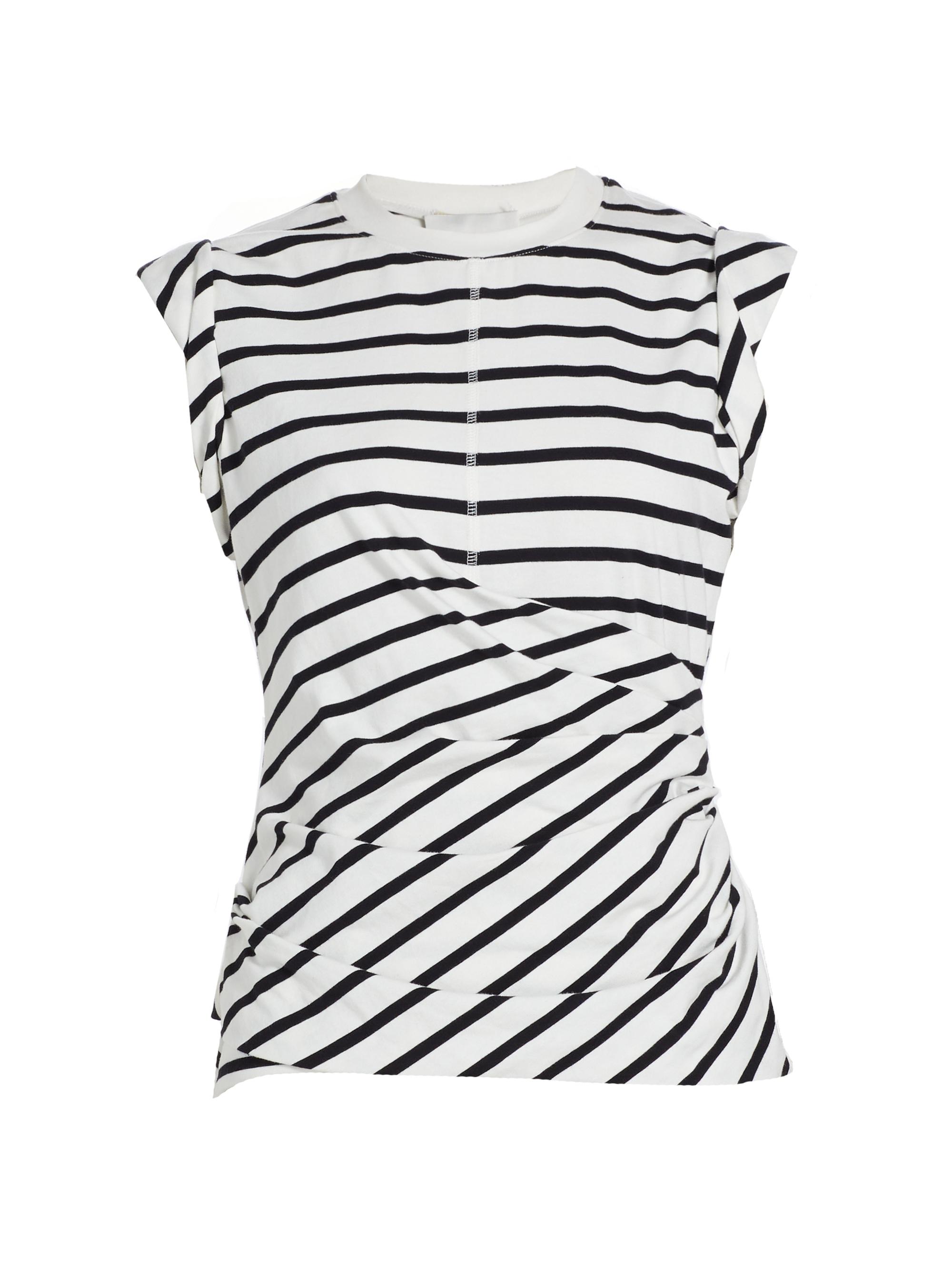 3.1 Phillip Lim Women's Striped Rolled Cotton Tank - White Multi Stripe