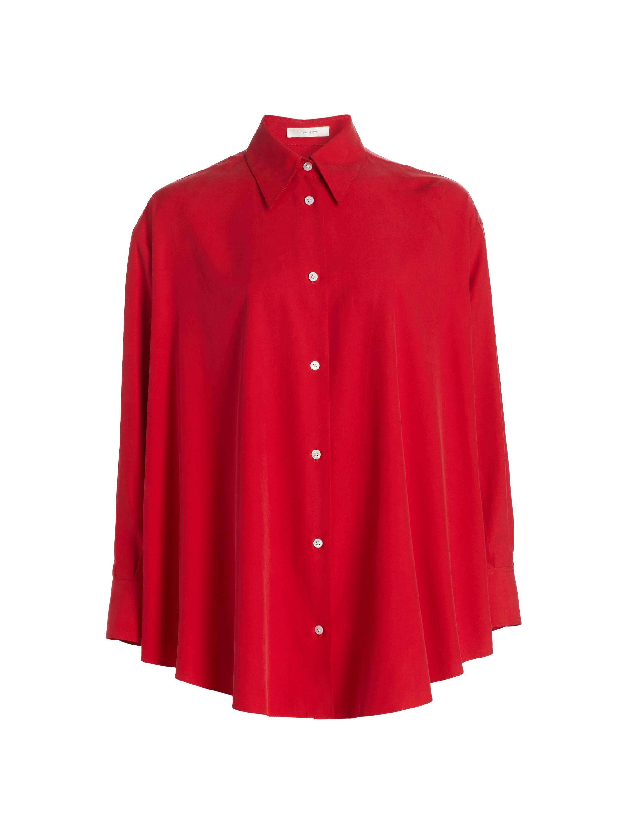 The Row Women's Andra Silk Shirt - Goji Berry