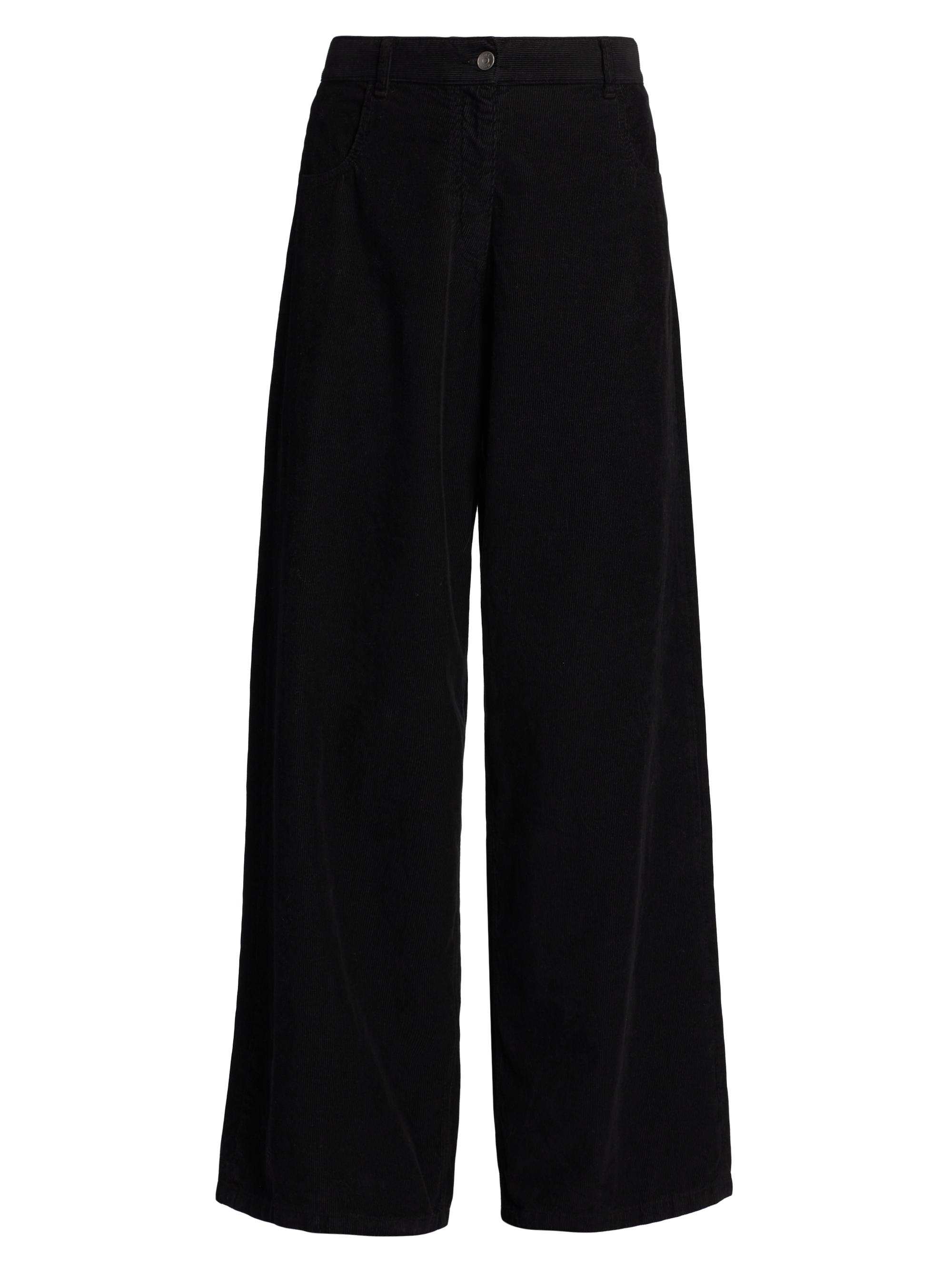 The Row Women's Chan Wide-Leg Corduroy Pants - Black