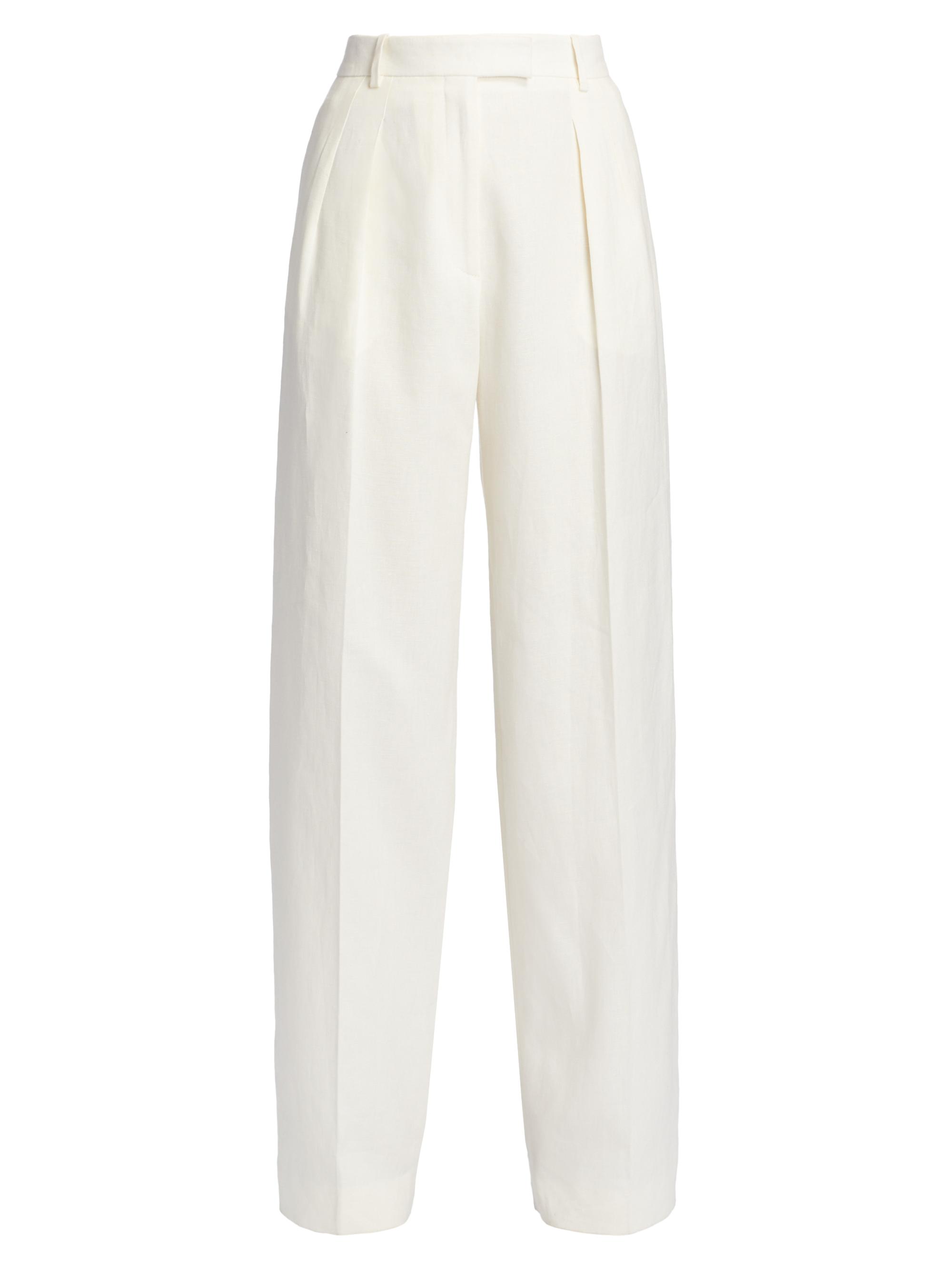 The Row Women's Antone Wide-Leg Linen Pants - Off White