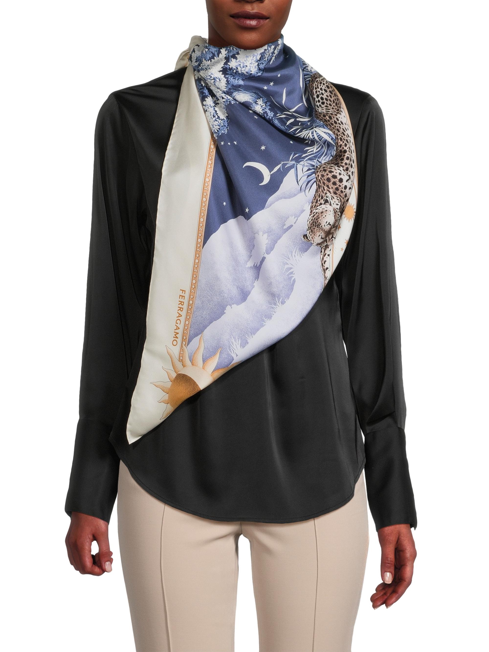 Salvatore Ferragamo 近年 シルク100% ボタニカルスカート