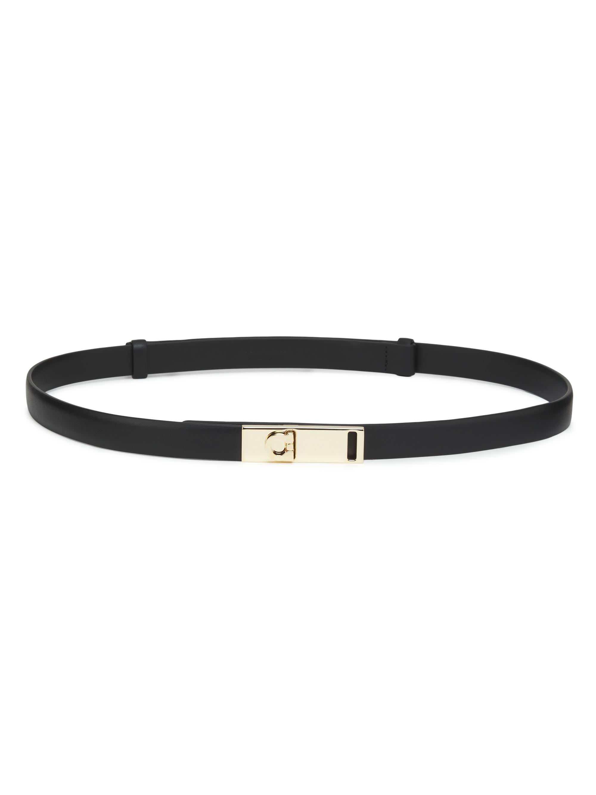 FERRAGAMO Women's Hug Leather Belt - Nero