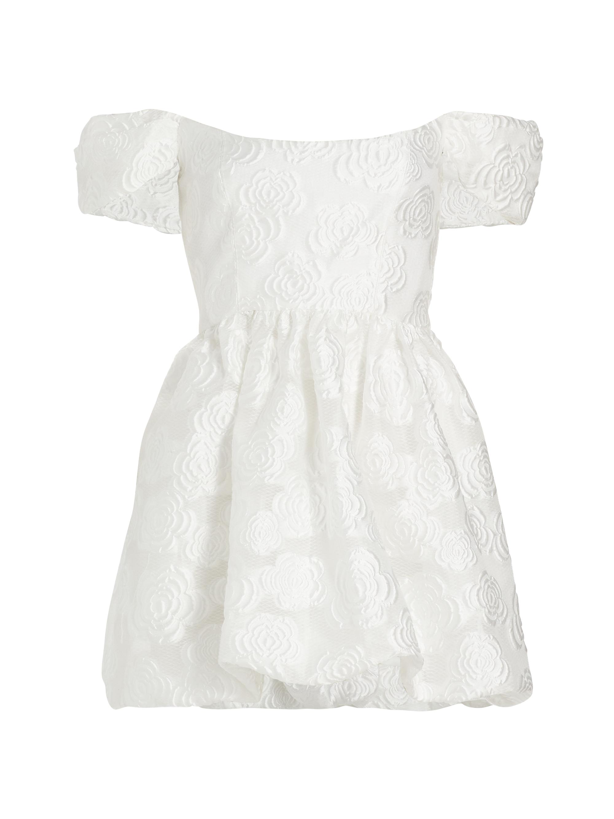 Amanda Uprichard Women's Valentina Floral Jacquard Off-The-Shoulder Minidress - White