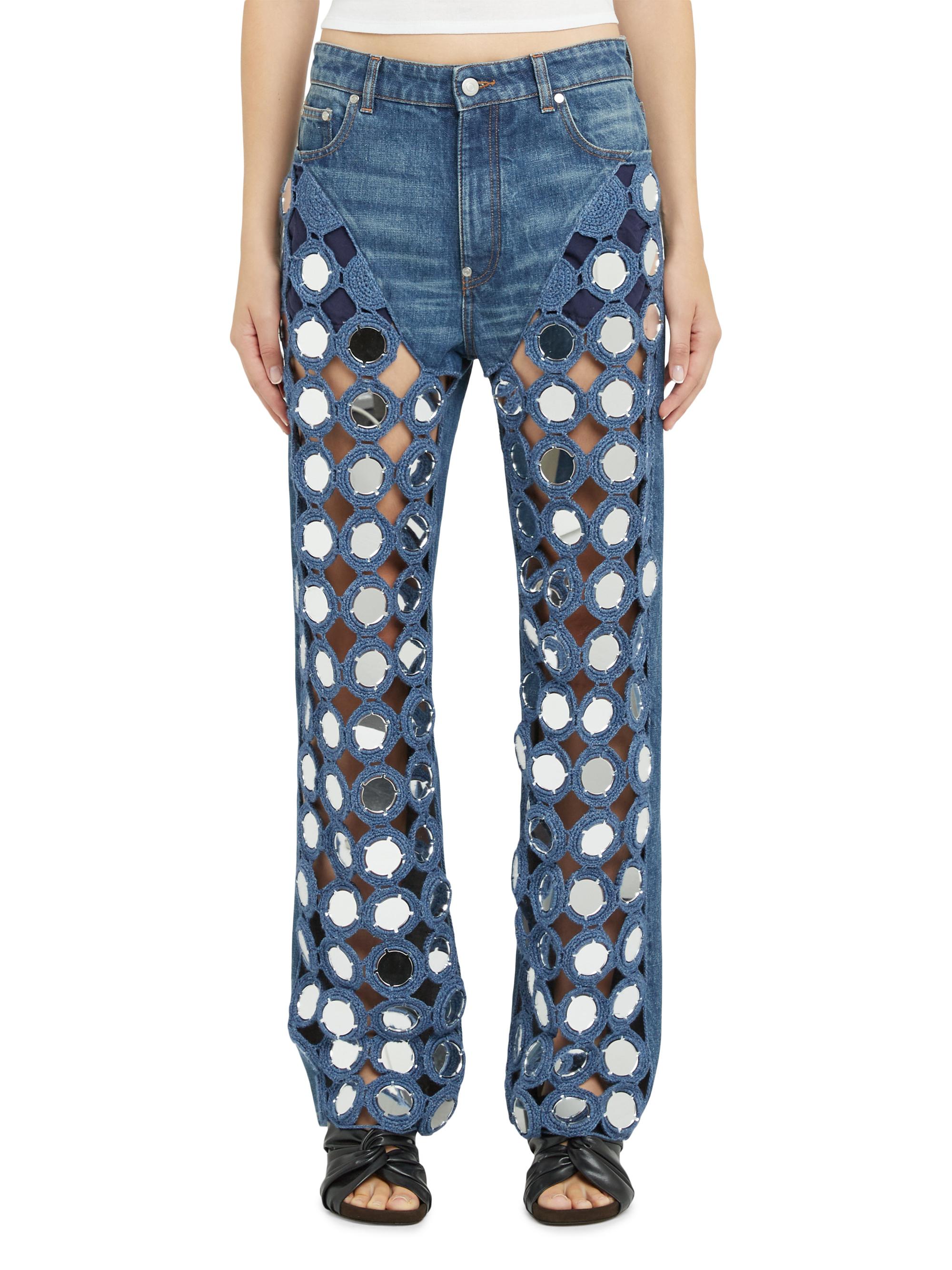 Stella McCartney Women's Mirror Chap Straight-Leg Jeans - Blue