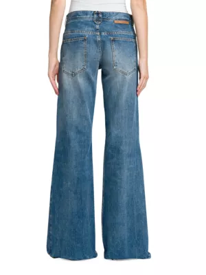 Stella Mccartney New Longer Flare Jeans Mid Blue V