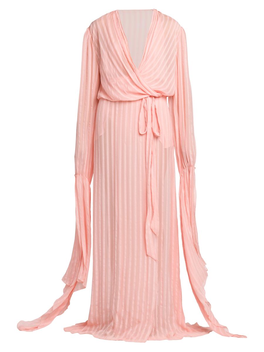 Stella McCartney Striped Silk-Blend Maxi Wrap Dress | Saks