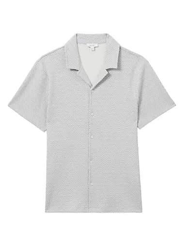 Brewer Geometric Cotton-Blend Short-Sleeve Shirt