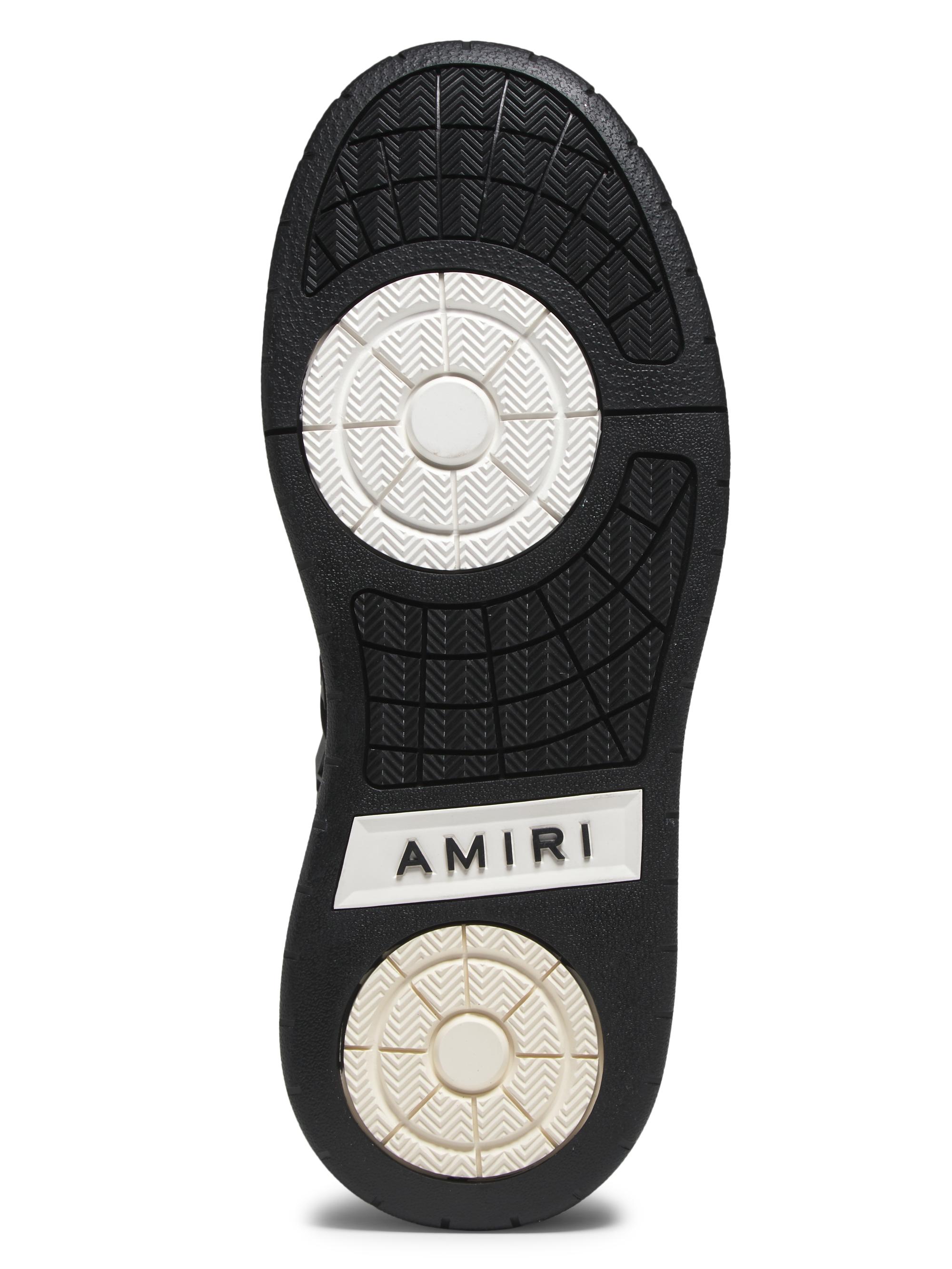 Amiri Men's Logo Leather Classic Low-Top Sneakers - White Black | Thumbnail 6