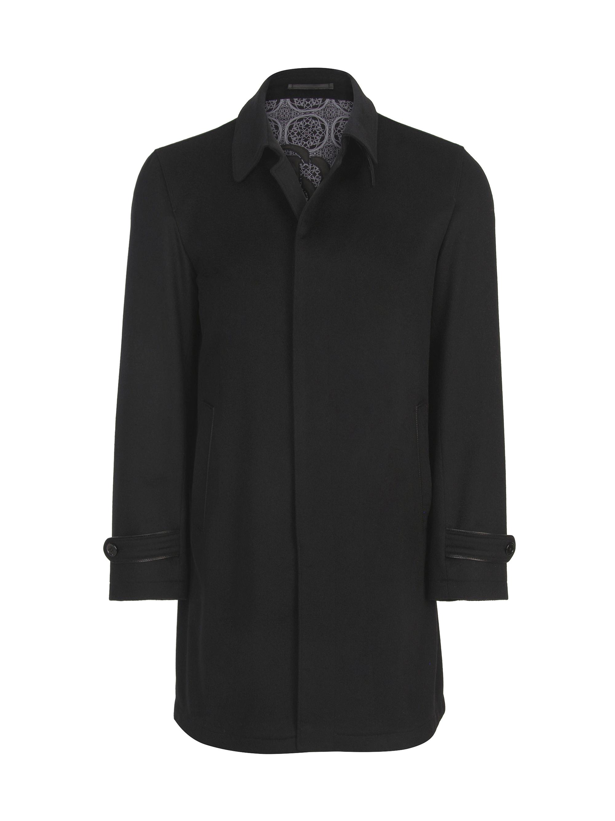 Stefano Ricci Men's Water Resistant Silk Raincoat - Black