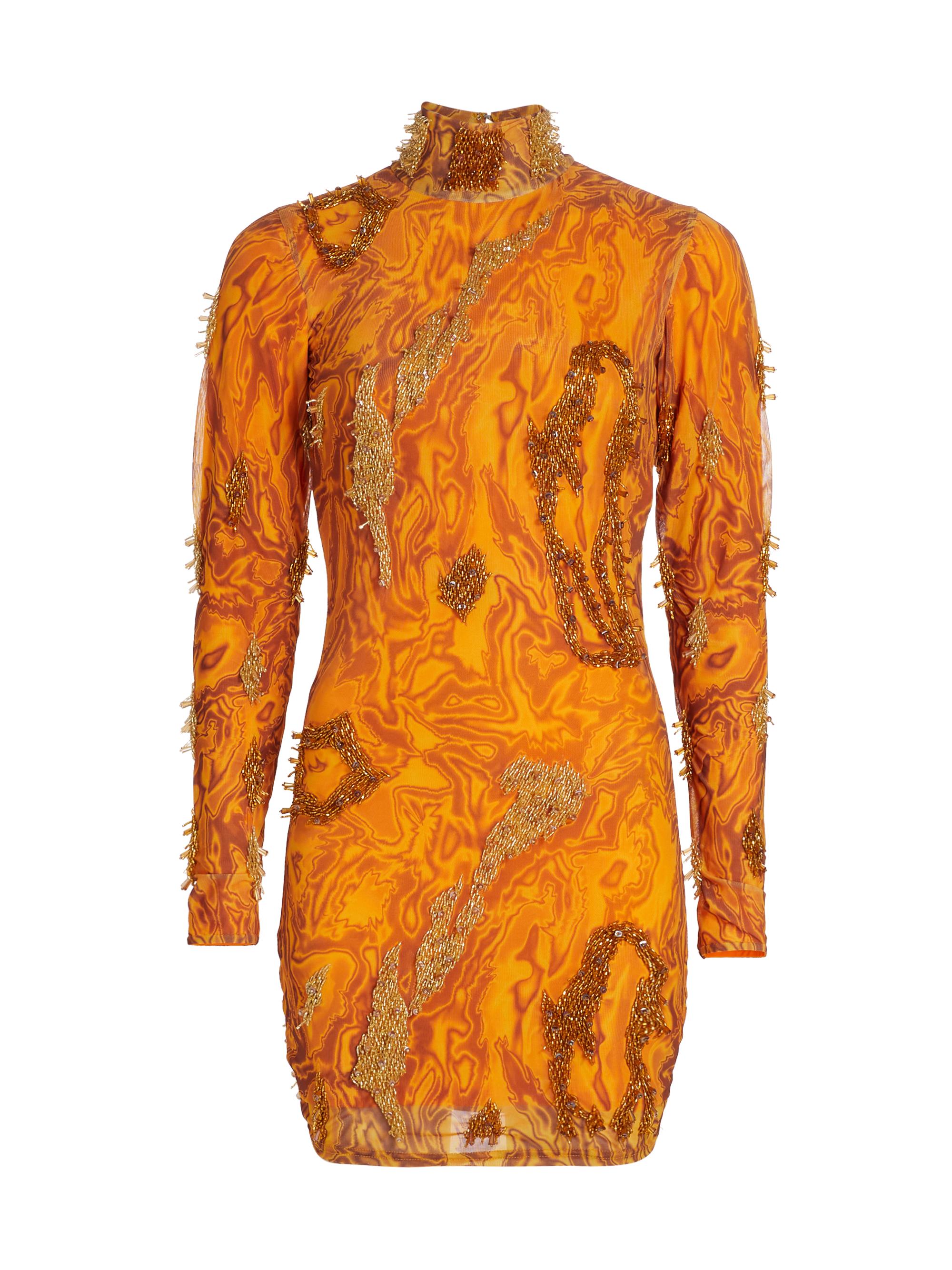 Onalaja Women's Zusi Evergreen Turtleneck Minidress - Gold