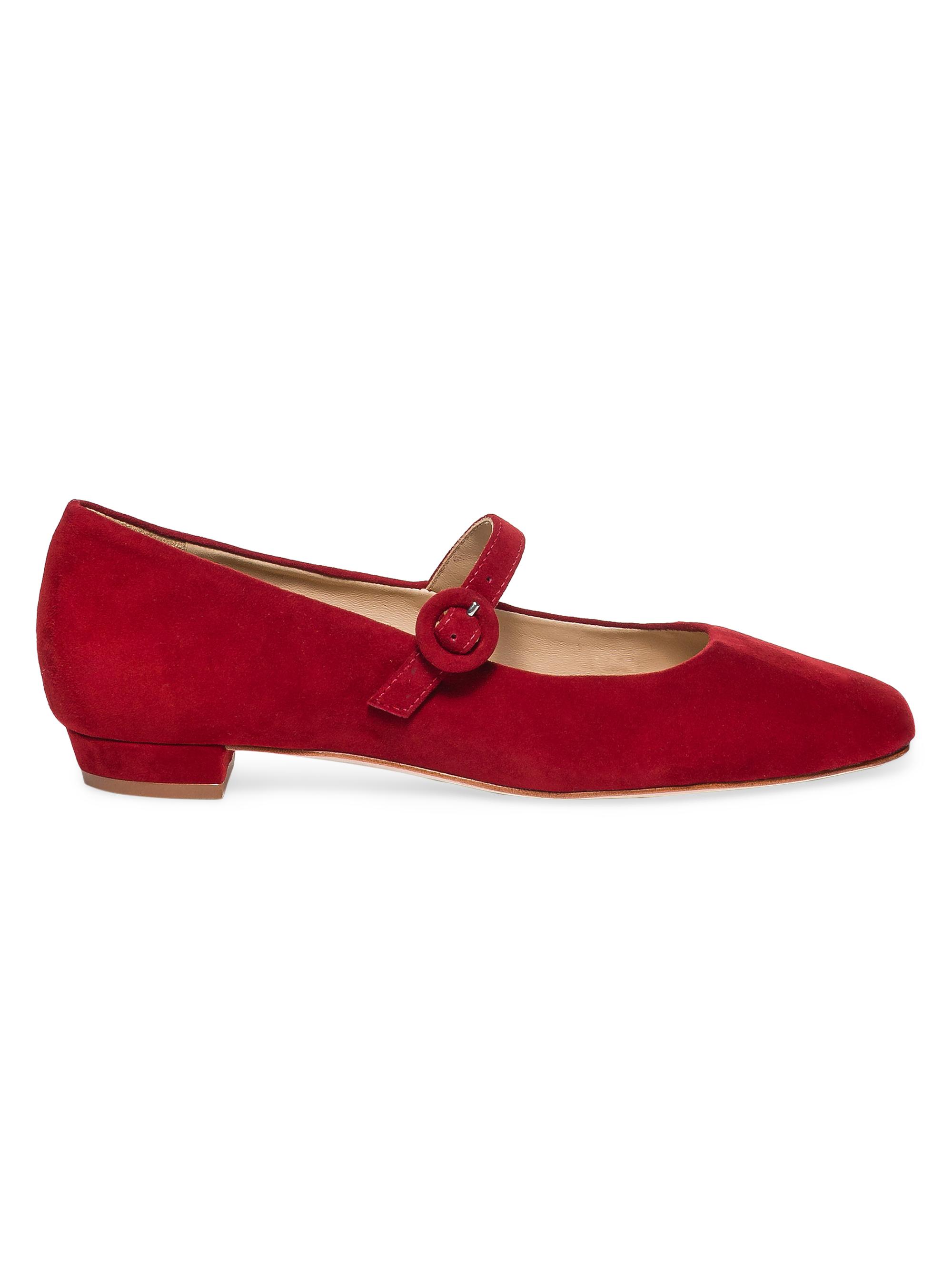 Bernardo Women's Gabriela Suede Mary Jane Flats - Dark Red