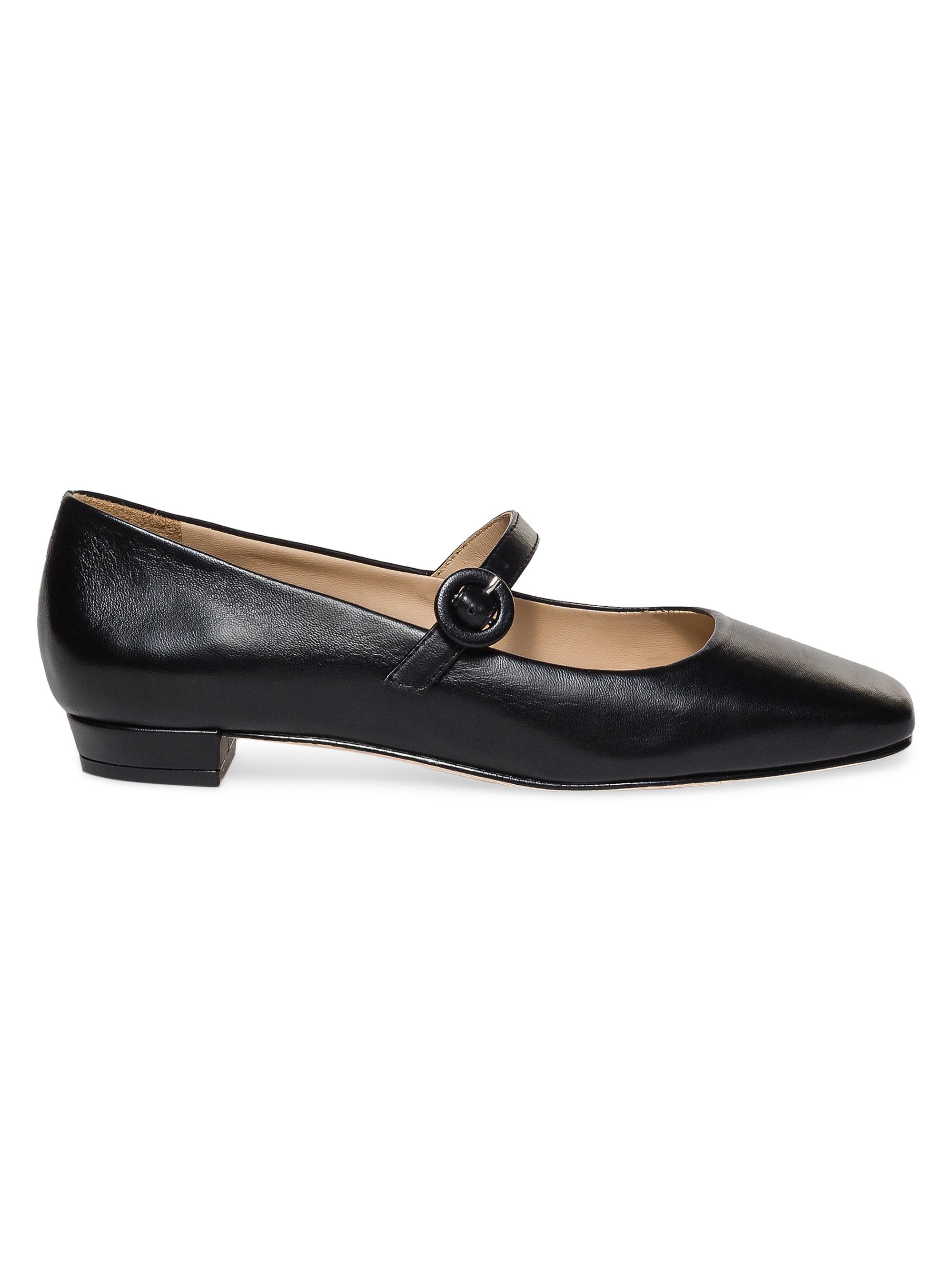 Bernardo Women's Gabriela Leather Mary Jane Flats - Black