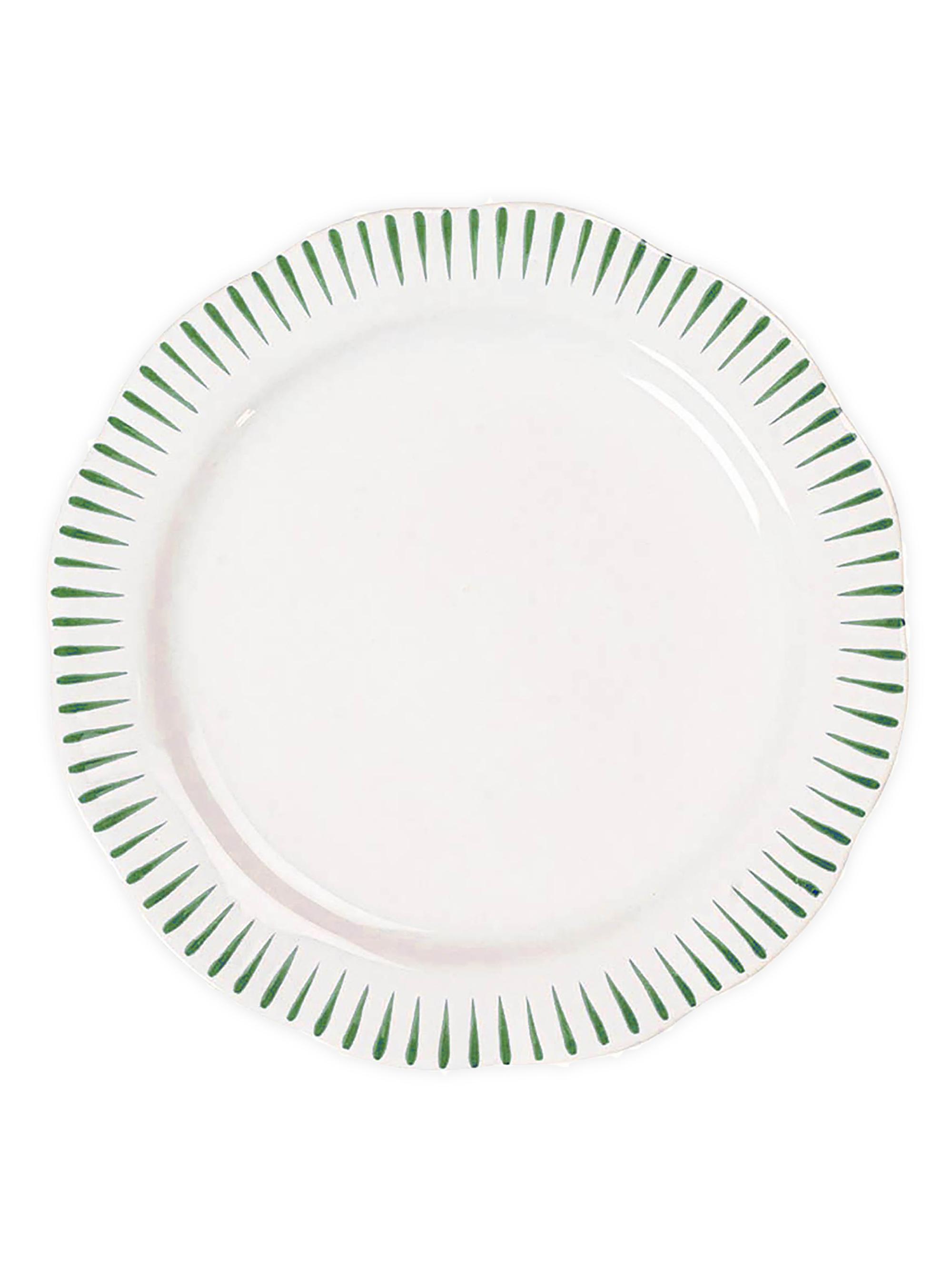 Juliska Sitio Striped Dessert/Salad Plate - White Wash Basil