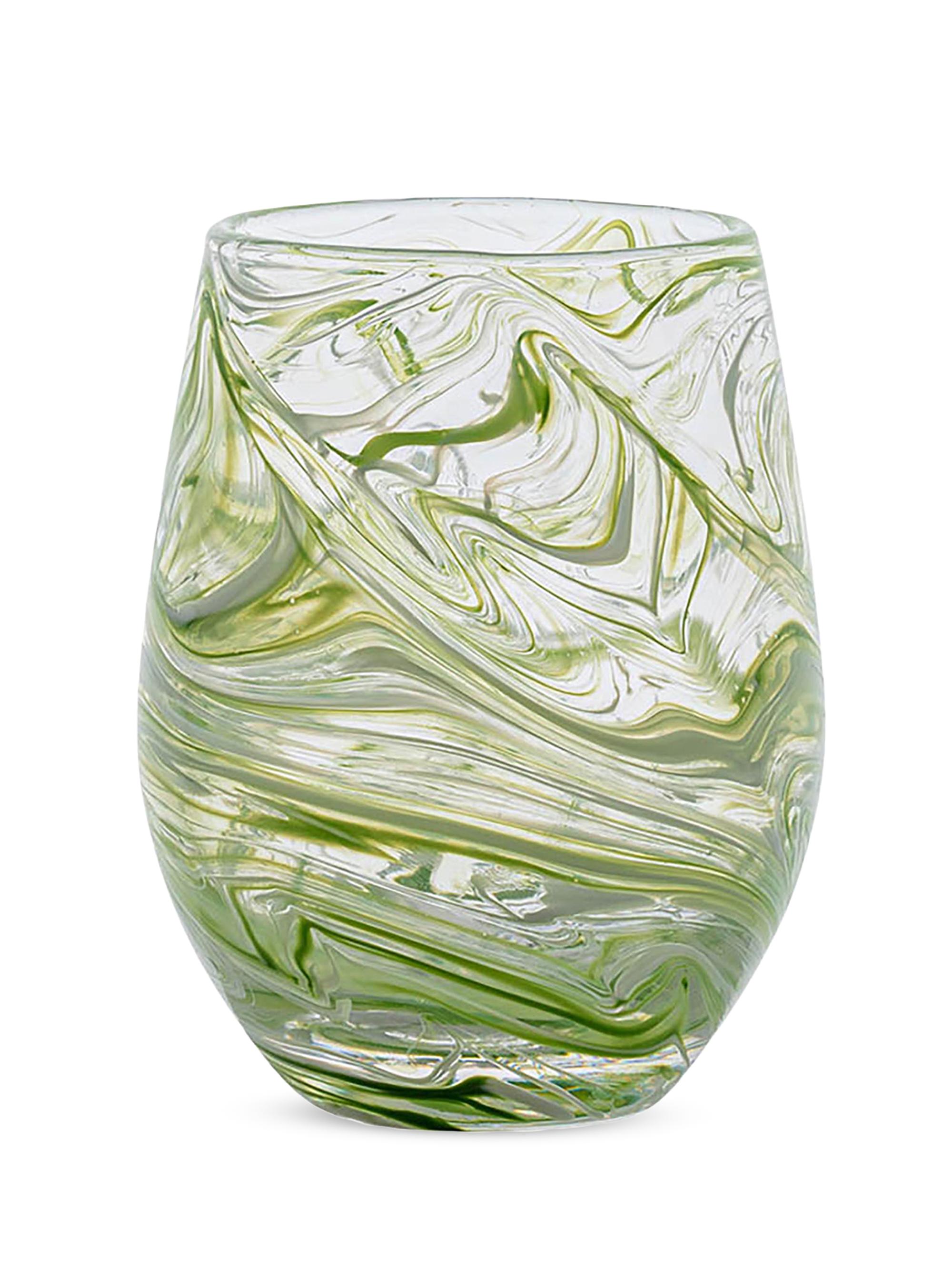 Juliska Puro Marbled Stemless Wine Glass - Green
