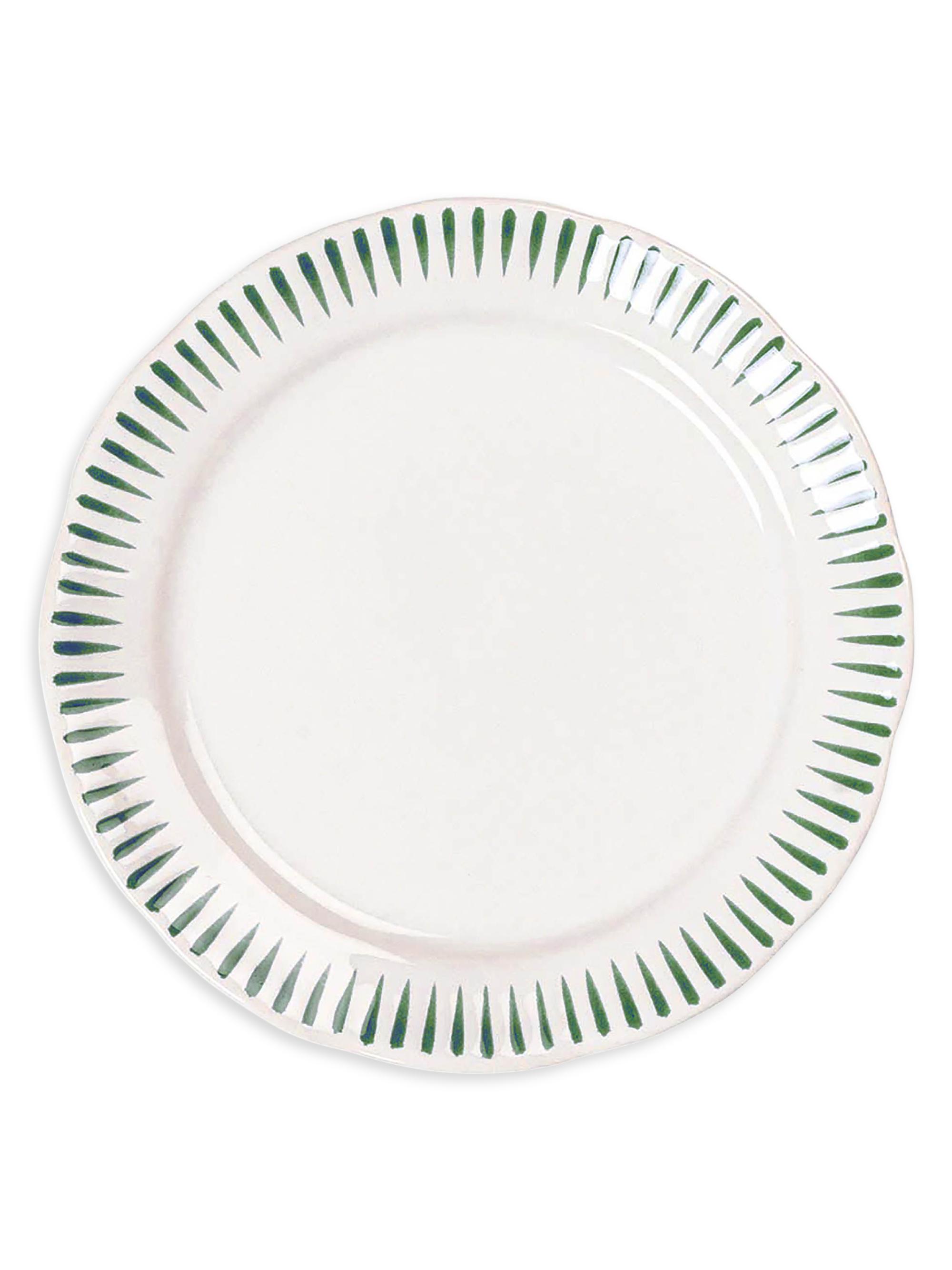 Juliska Sitio Striped Dinner Plate - White Washd Elft Blue