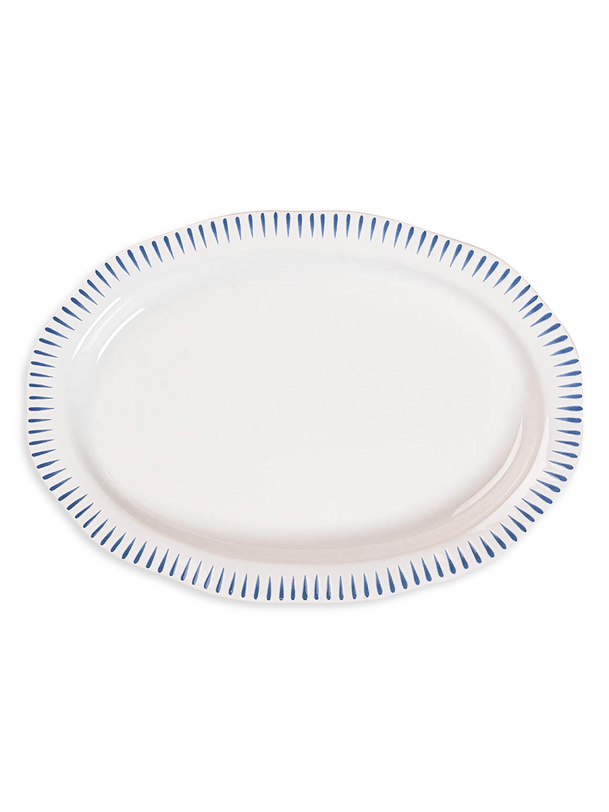 Juliska Sitio Stripe Serving Platter - White Wash Delft Blue