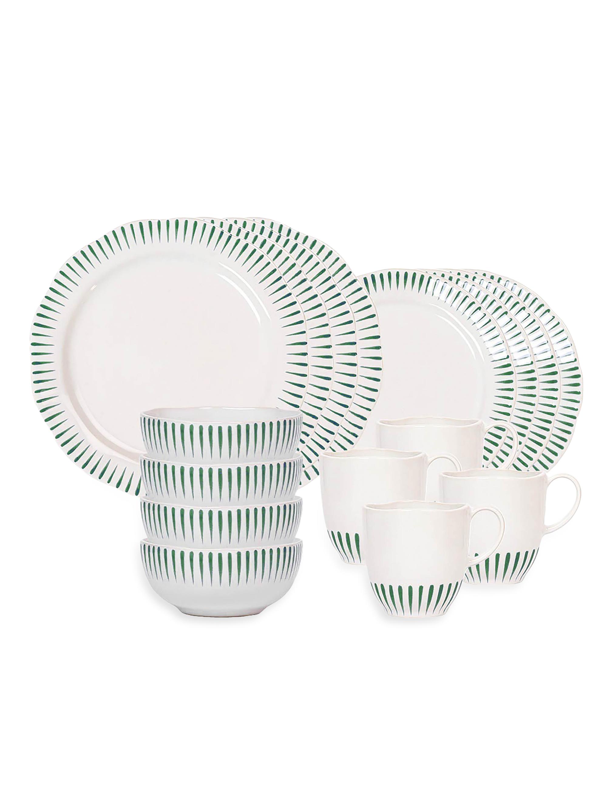 Juliska Sitio Stripe 16-Piece Place Setting - Indigo Blue