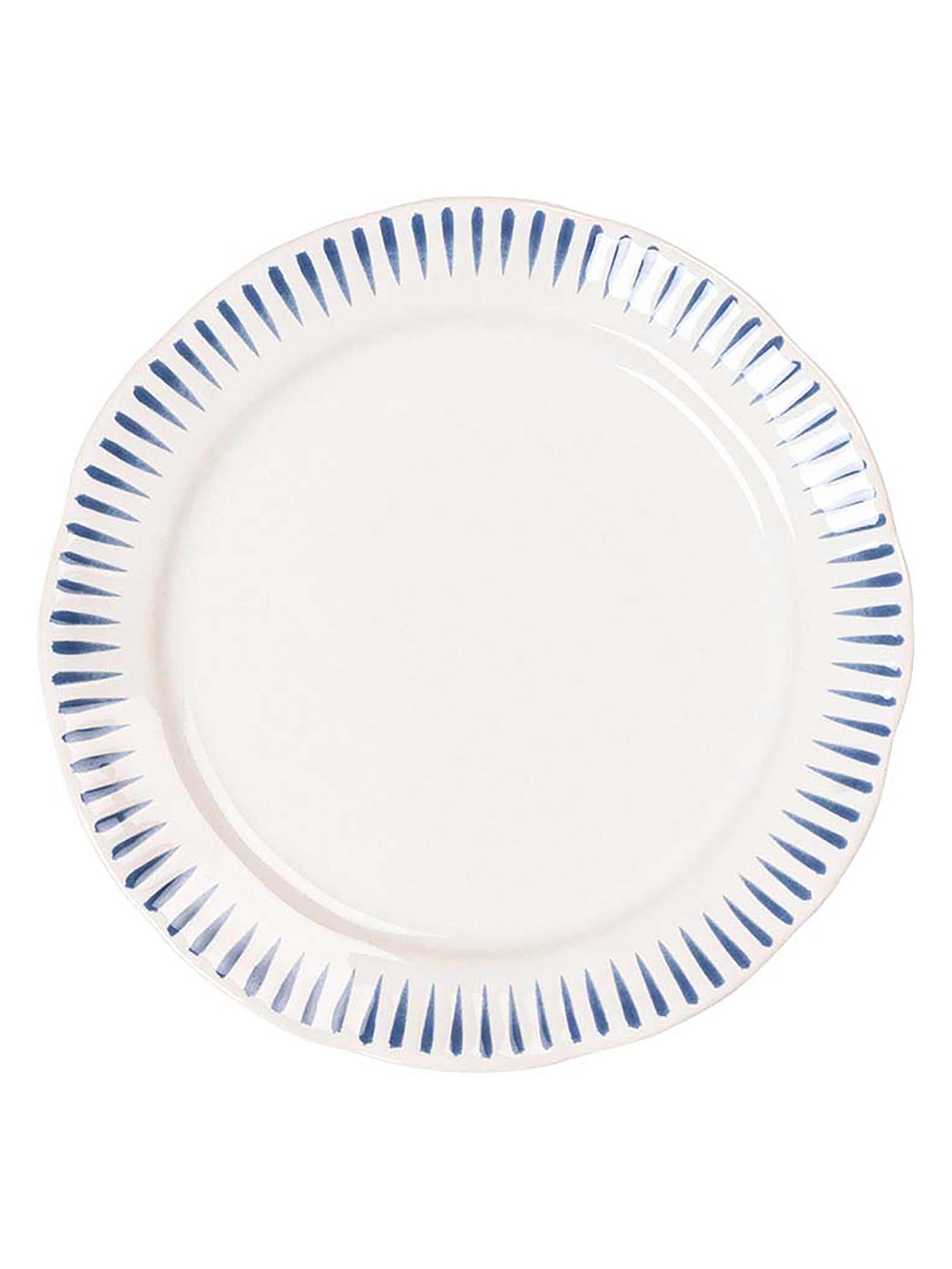 Juliska Sitio Striped Side/Cocktail Plate - White Wash Delft Blue