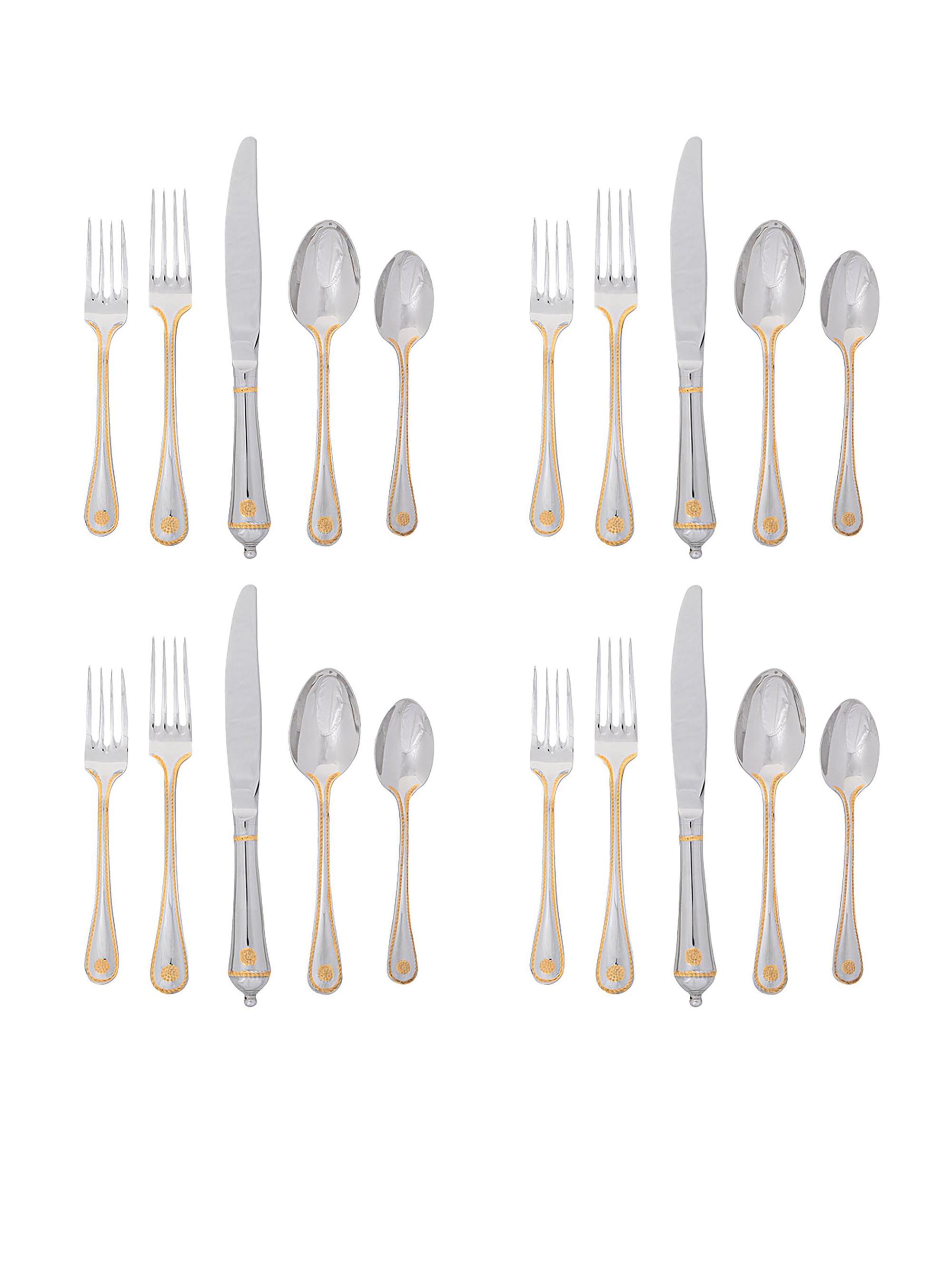 Juliska Berry & Thread 20-Piece Flatware Set - Gold Silver