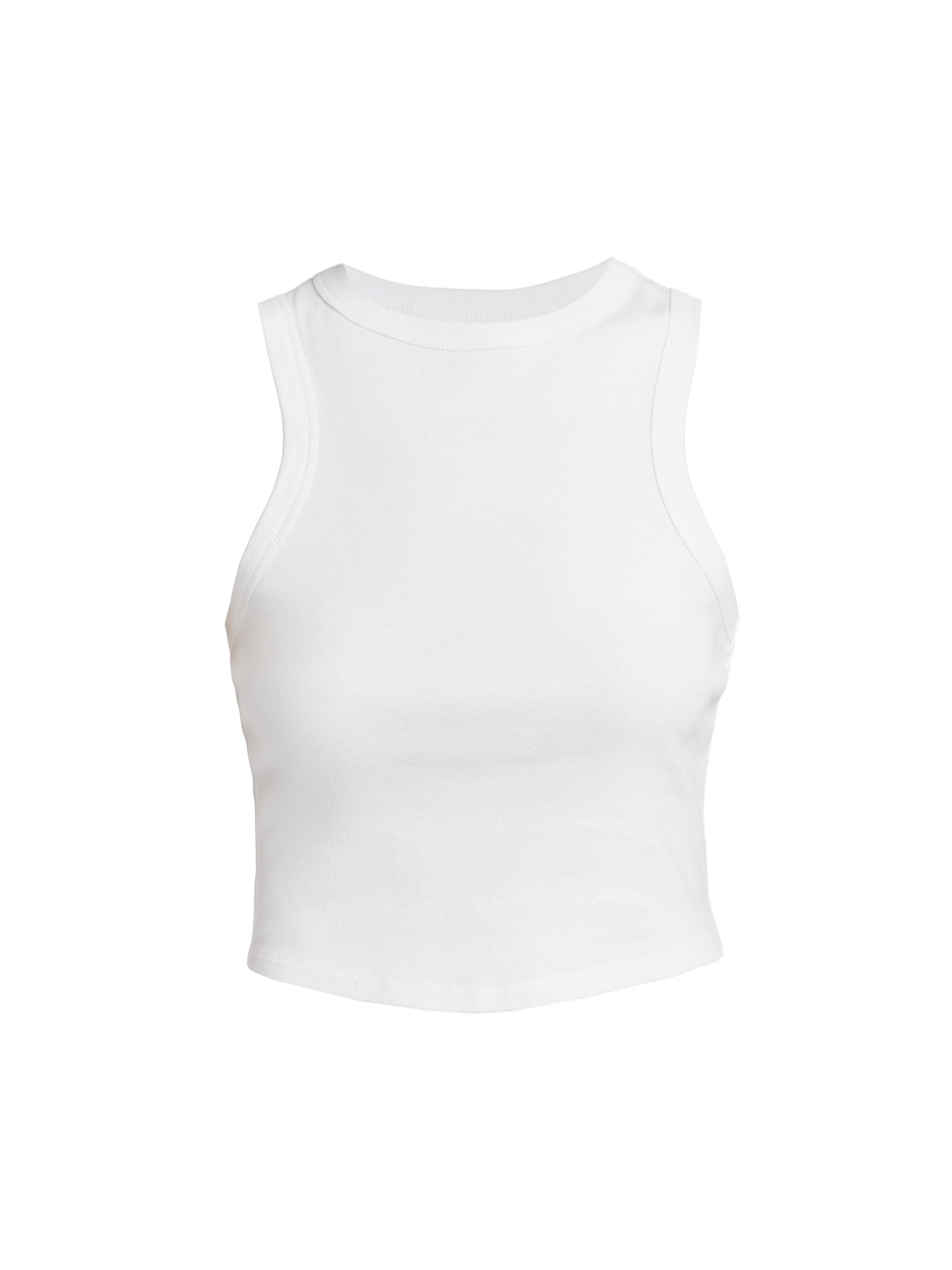 Year of Ours Women's Racer Crop Tank Top - White