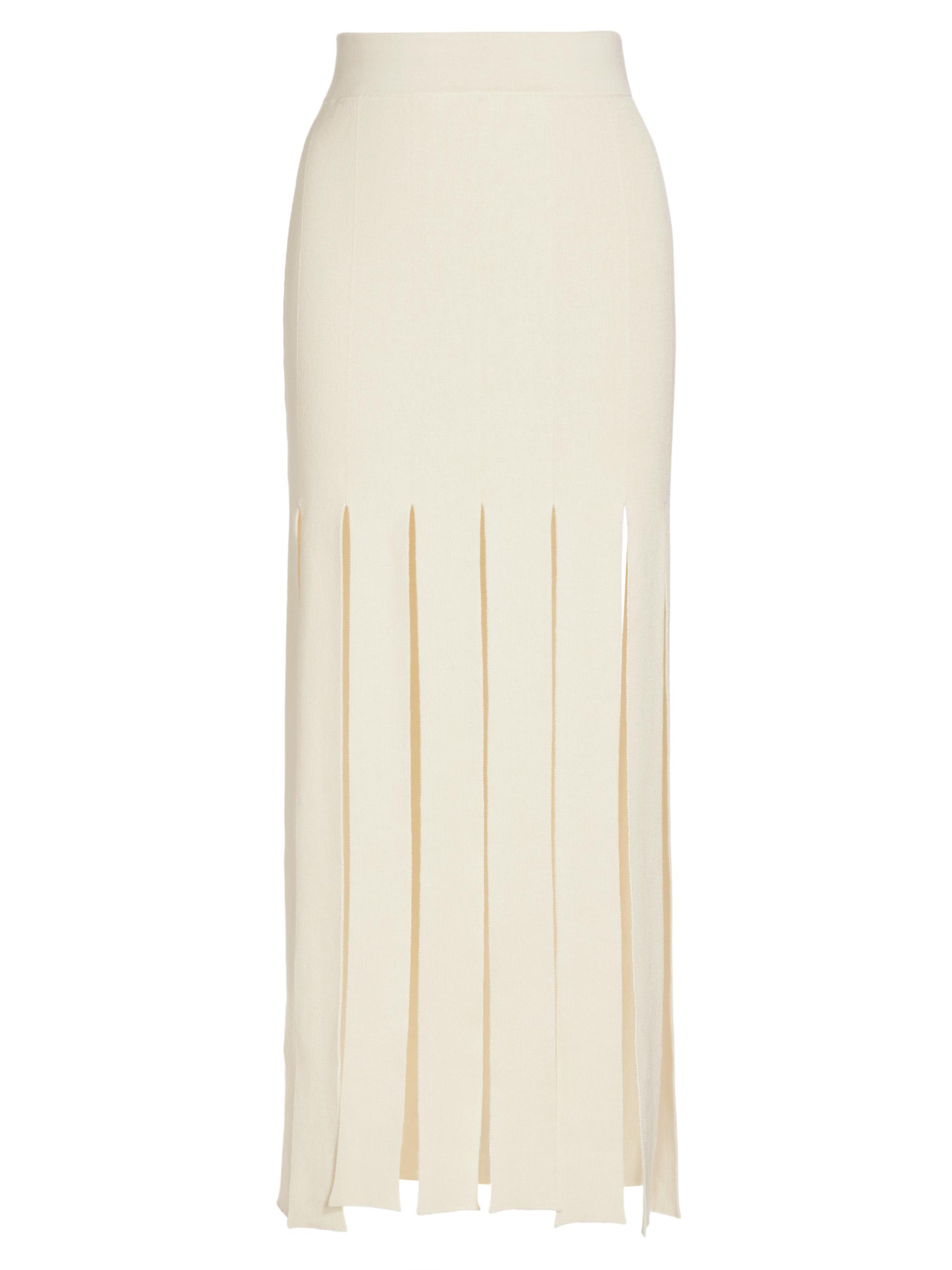 Rosetta Getty Women's Slash Panel Knit Skirt - Cream