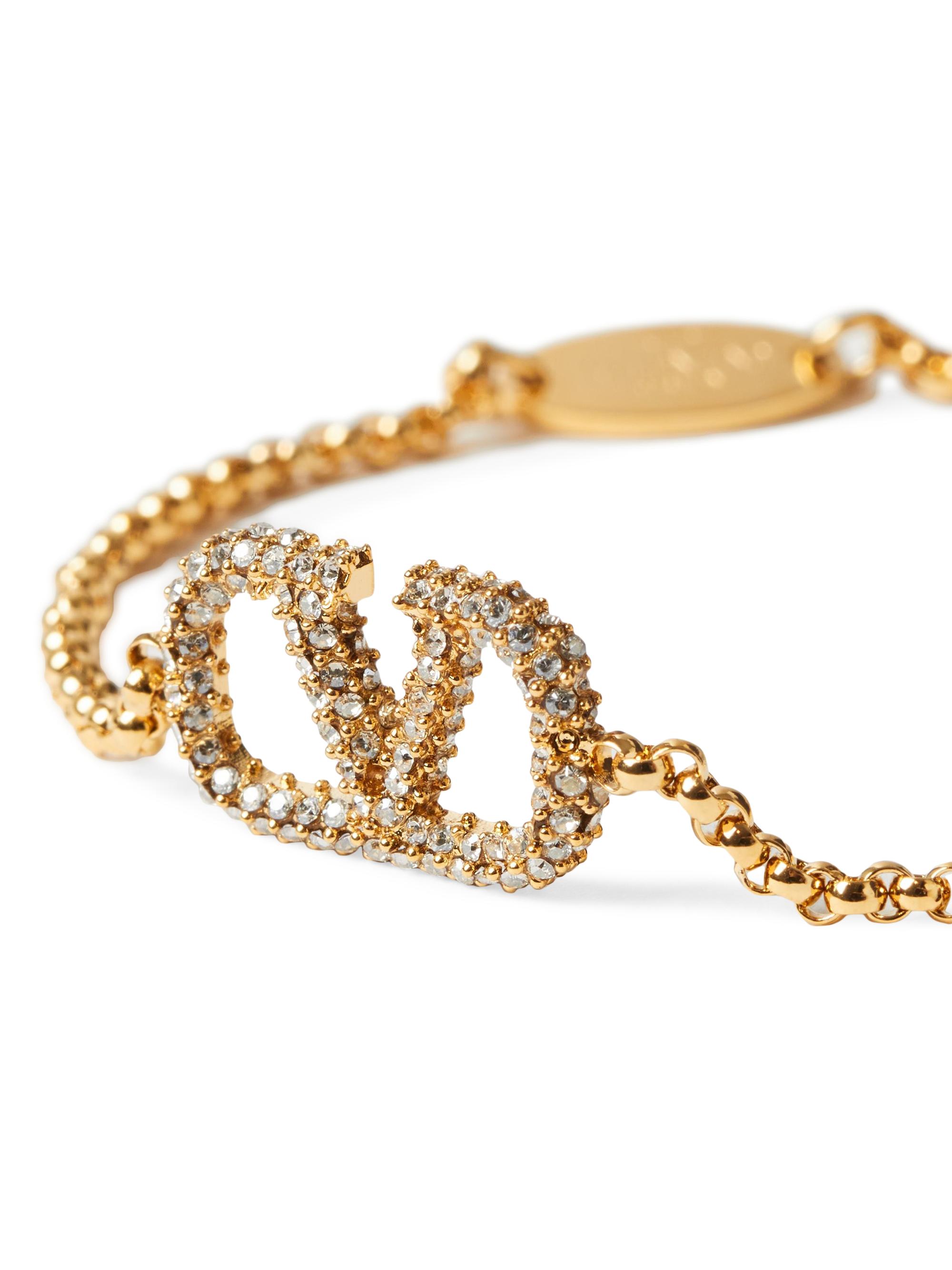 Valentino Garavani VLogo Signature Bracelet In Metal And Swarovski