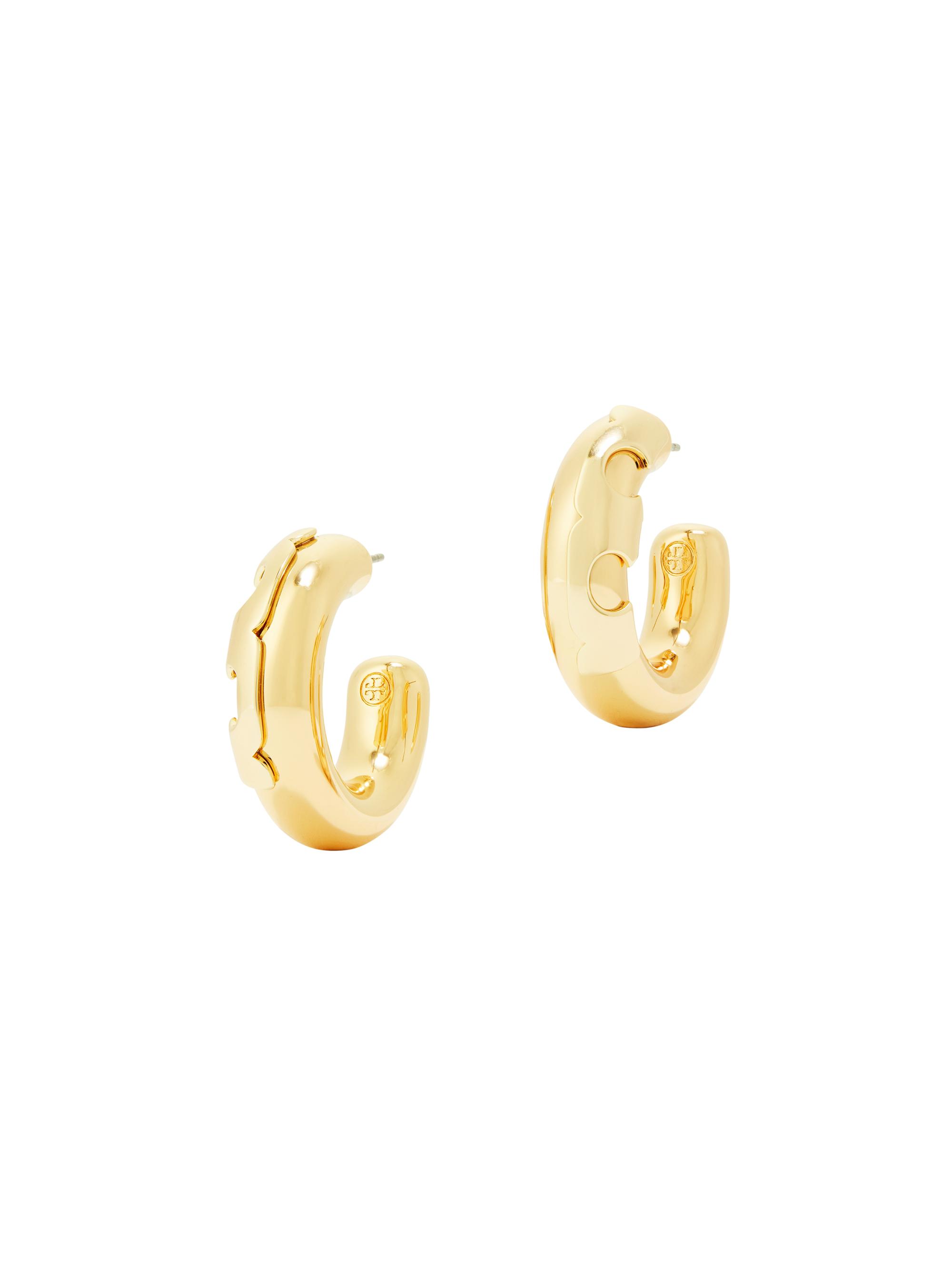 Tory Burch Women's 18K Gold-Plated & Crystal Essential Hoop Earrings - Tory Gold