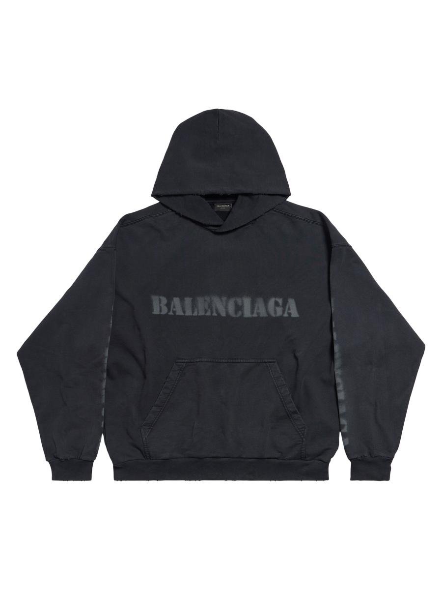 ★Balenciaga★Medium Fit Campaign Hood Black 767877TKVI91070 Balenciaga Medium Fit Hoodie - Black - Men | 767877TKVI91070