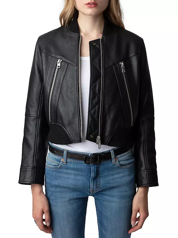 Shop Zadig & Voltaire Bunta Reversible Leather Jacket | Saks Fifth 