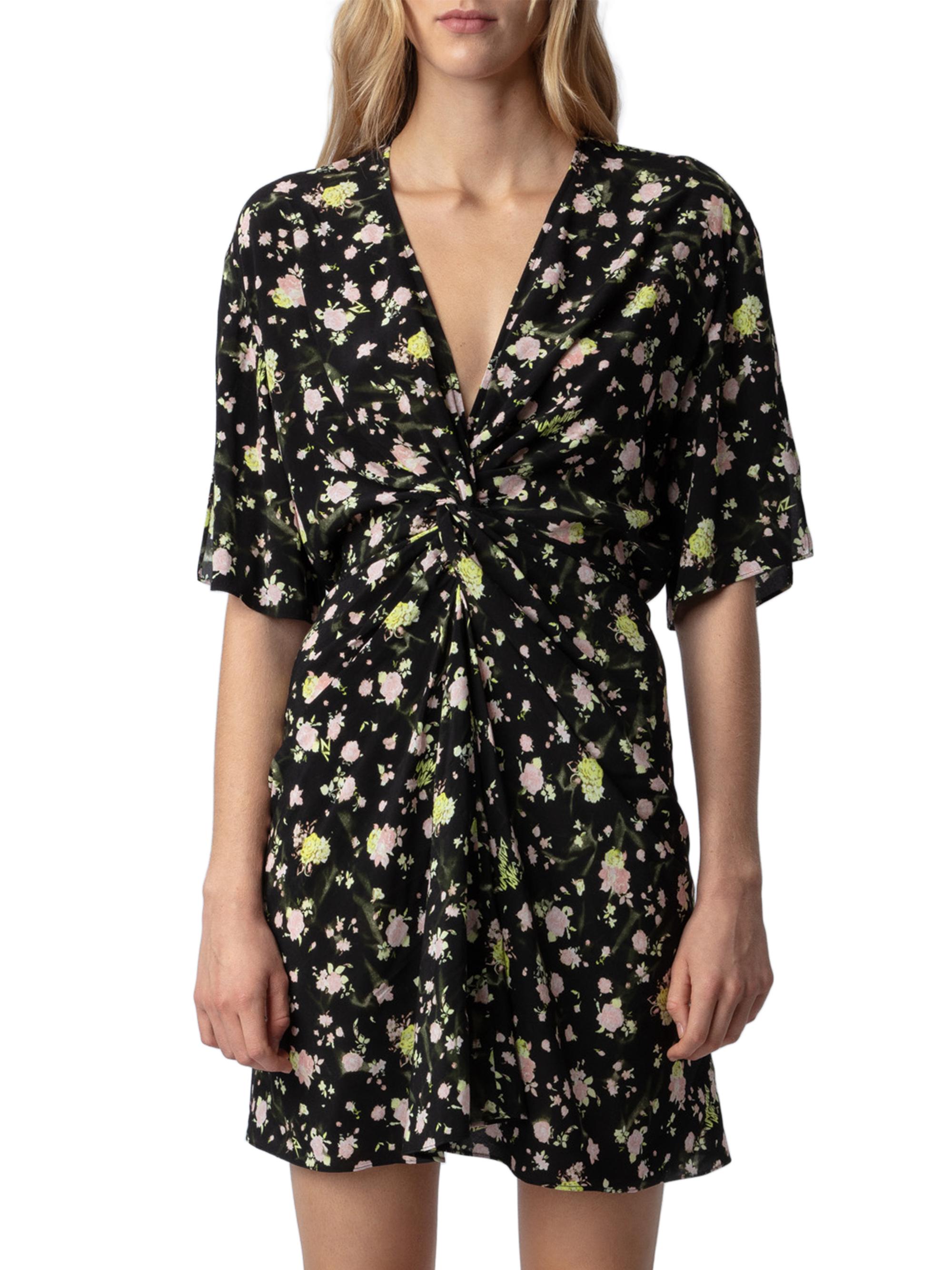 Zadig & Voltaire Rozom Soft Crinkle Roses Minidress | Saks Fifth