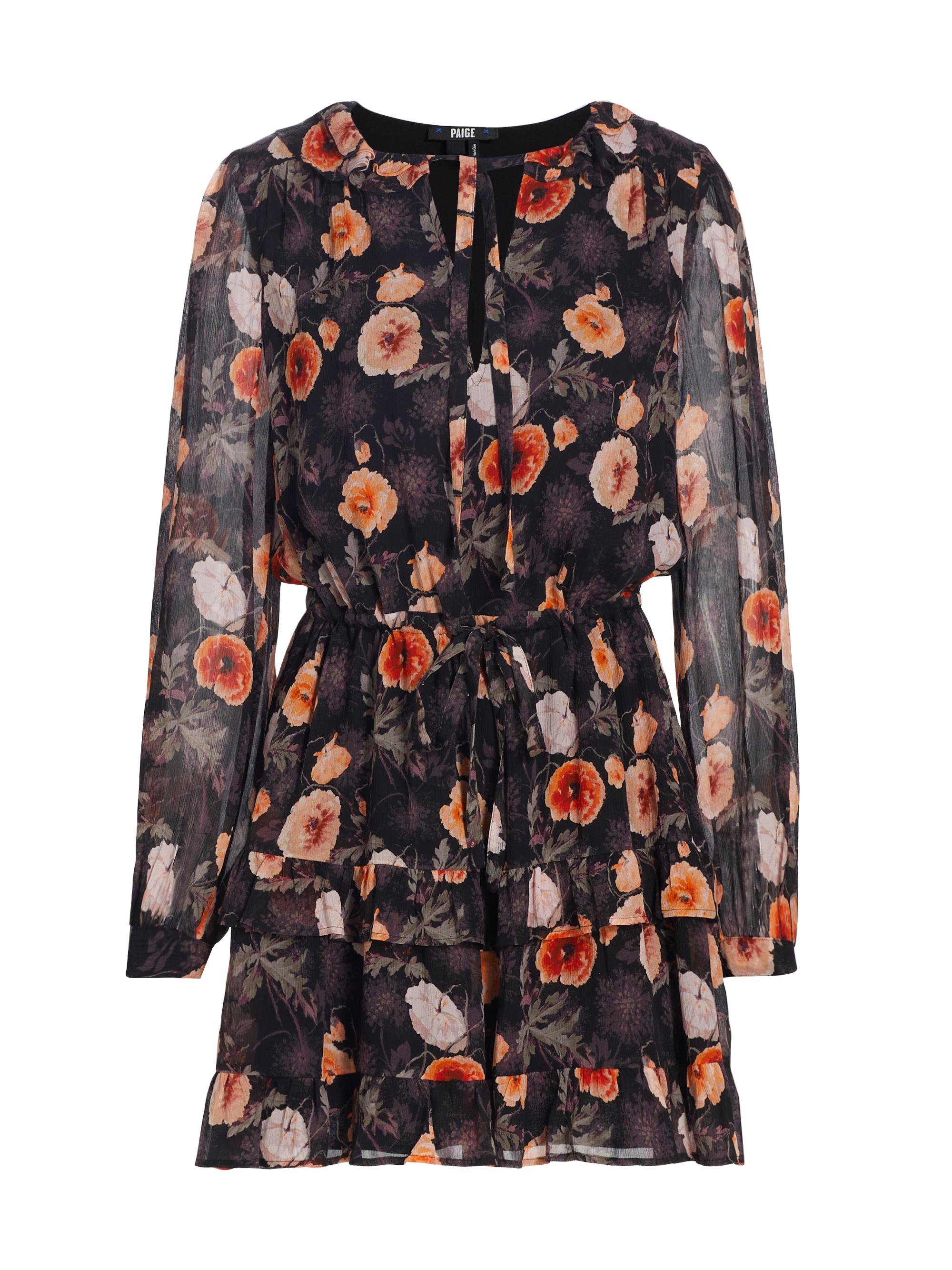 Paige Women's Heirloom Floral Silk Minidress - Obsidian Multi