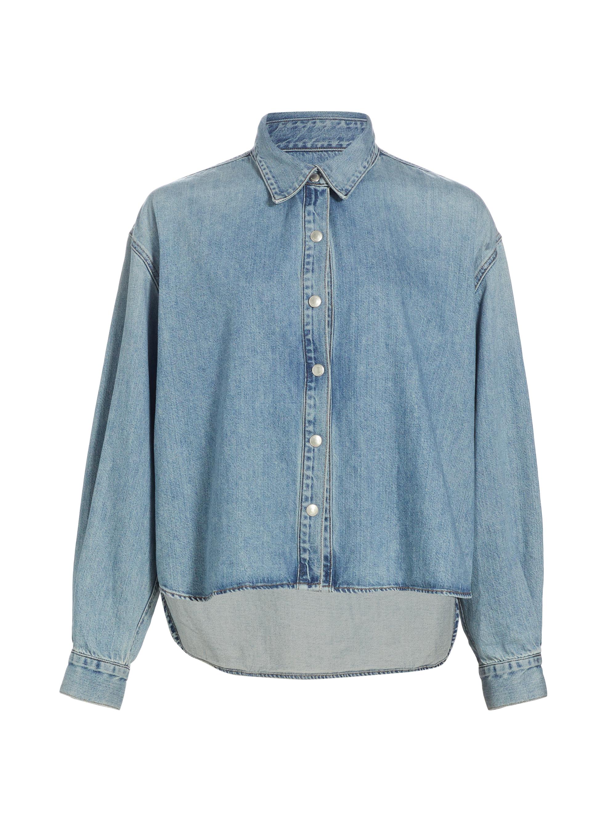 Agolde Women's Aidan High-Low Denim Shirt - Shout