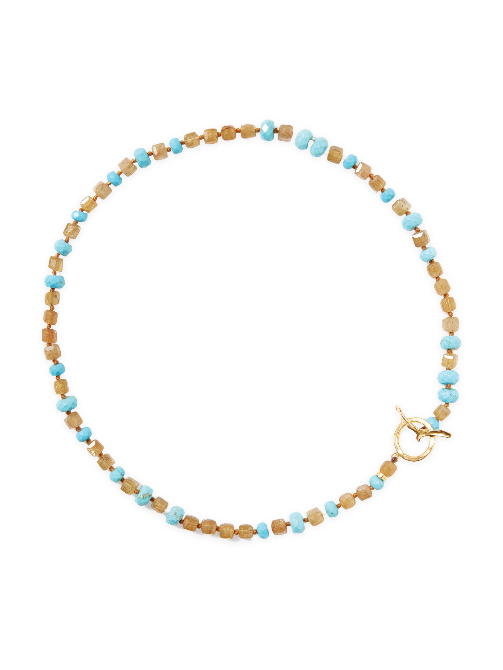 Chan Luu Women's 18K Gold-Plated, Turquoise & Yellow Apatite Toggle Necklace - Turquoise Mix