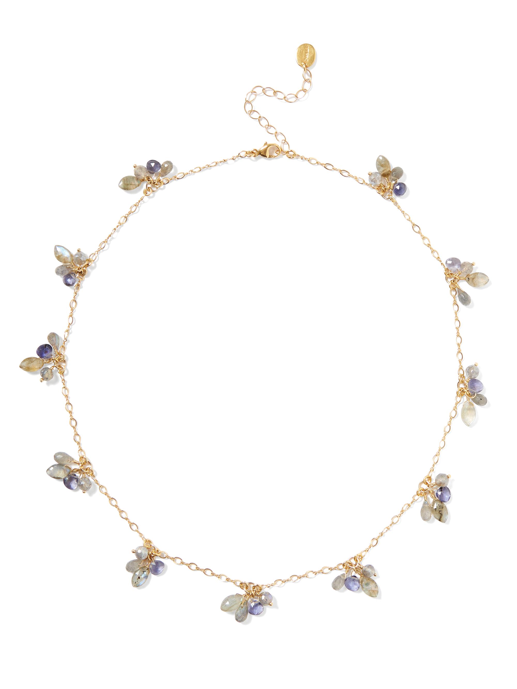 Chan Luu Women's 18K-Gold-Plated, Labradorite & Iolite Cluster Necklace - Labradorite Mix