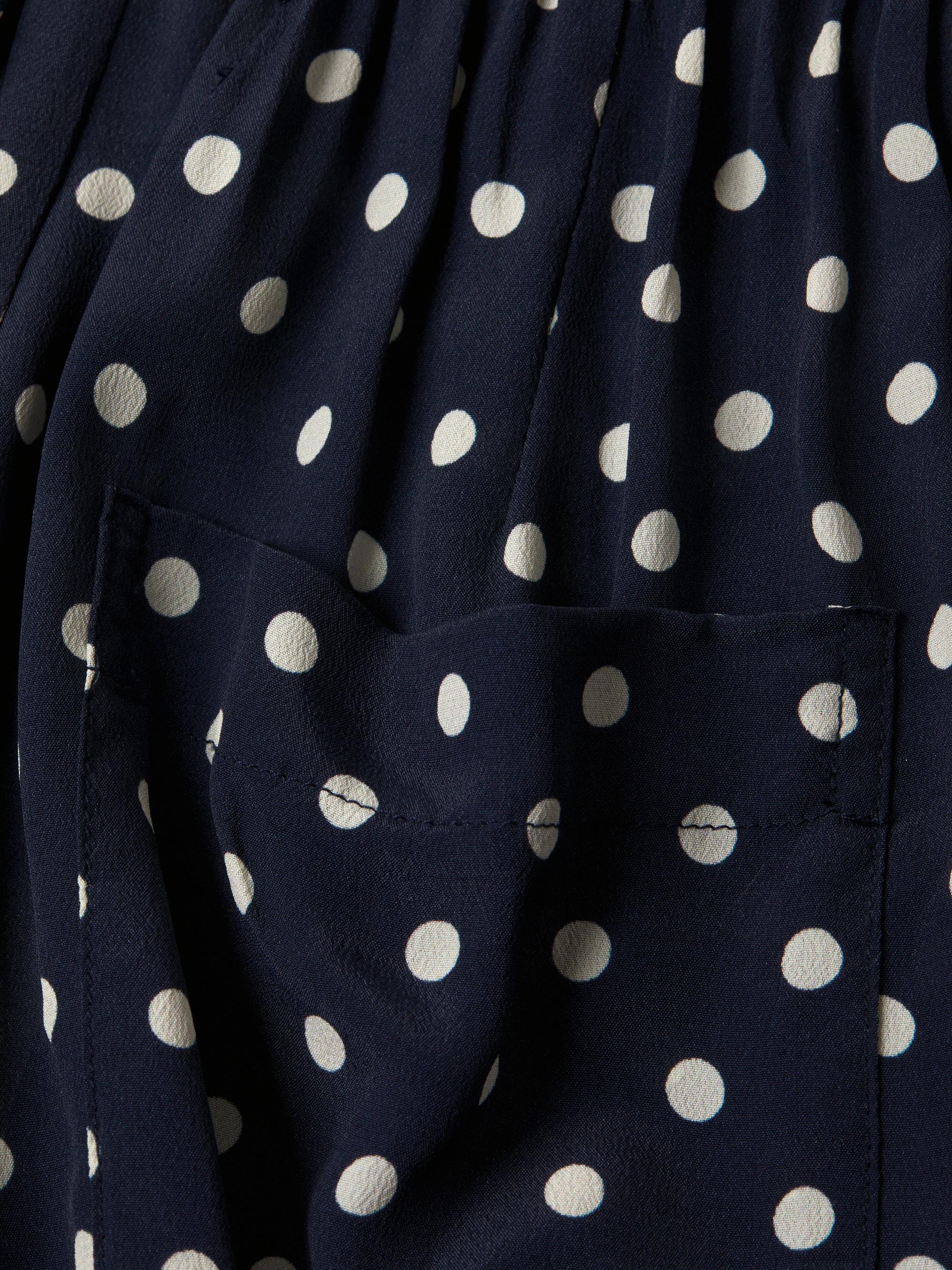 Women's Leigh Polka Dot Satin Pants Navy Polka Dot Birds of
