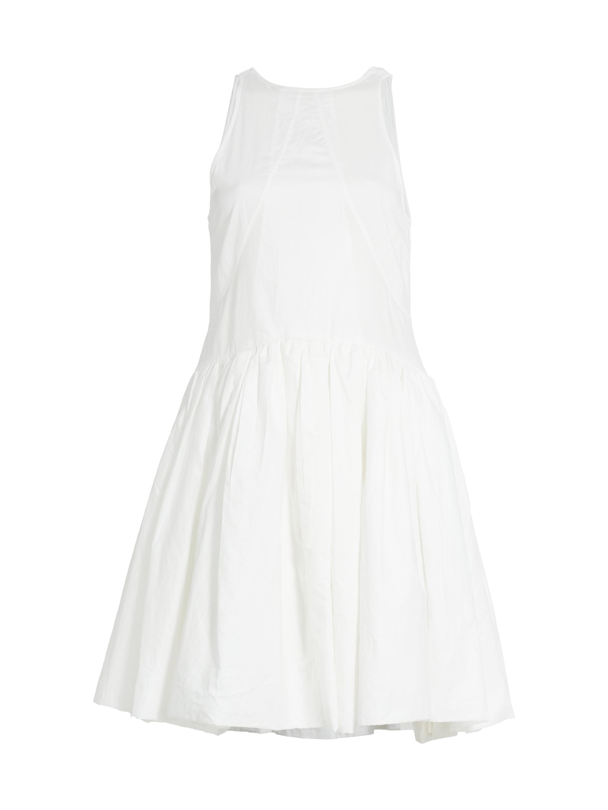 Jil Sander Women's Drop-Waist Gathered Minidress - Optic White