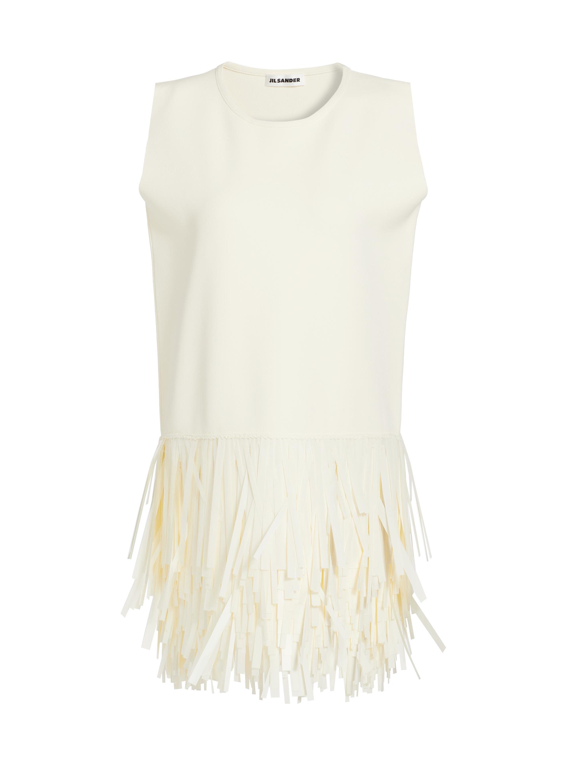 Jil Sander Women's Fringe Knit Minidress - Cloud