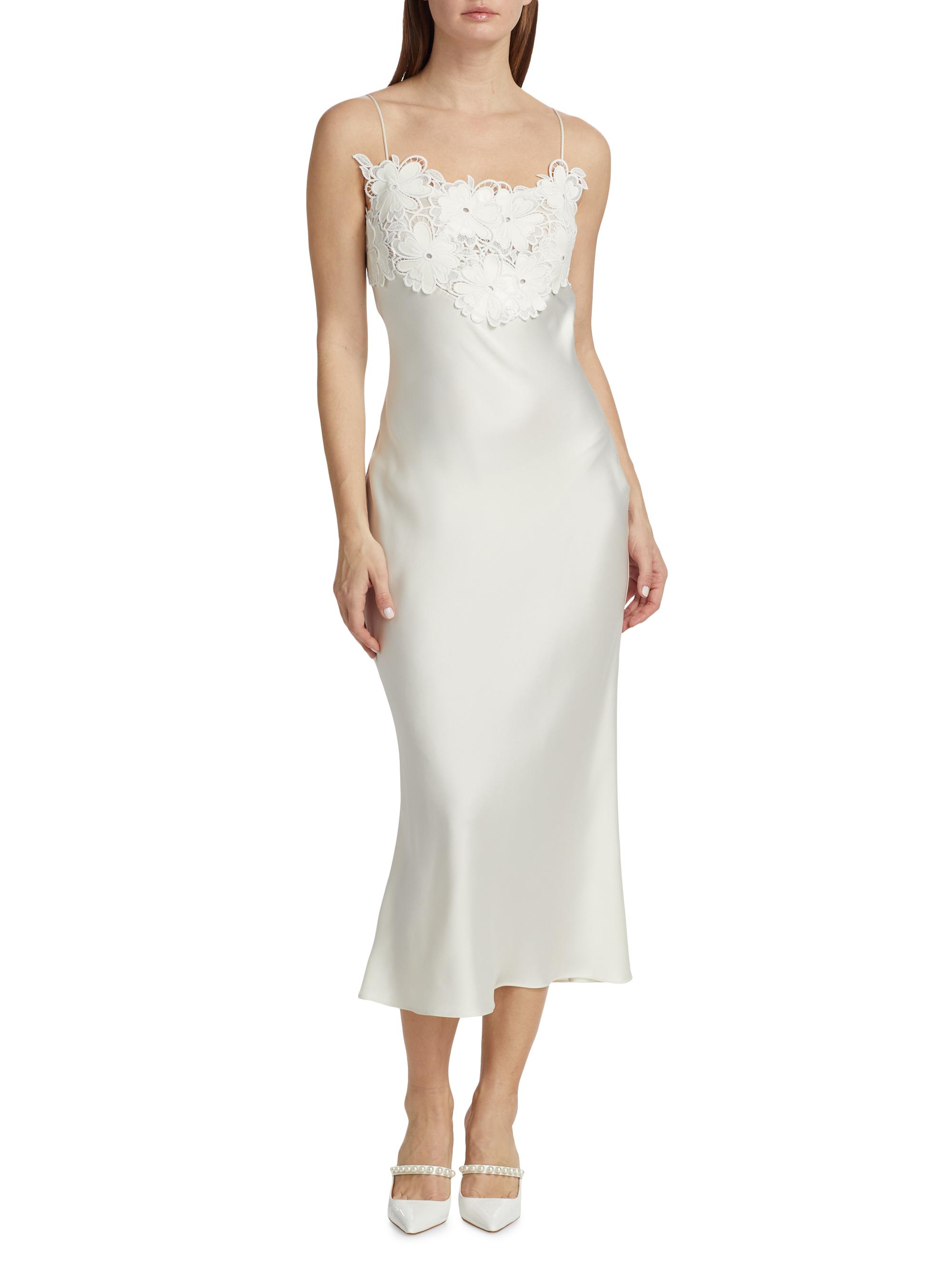 Ramy Brook Elora Embroidered Satin Midi-Dress | Saks Fifth Avenue