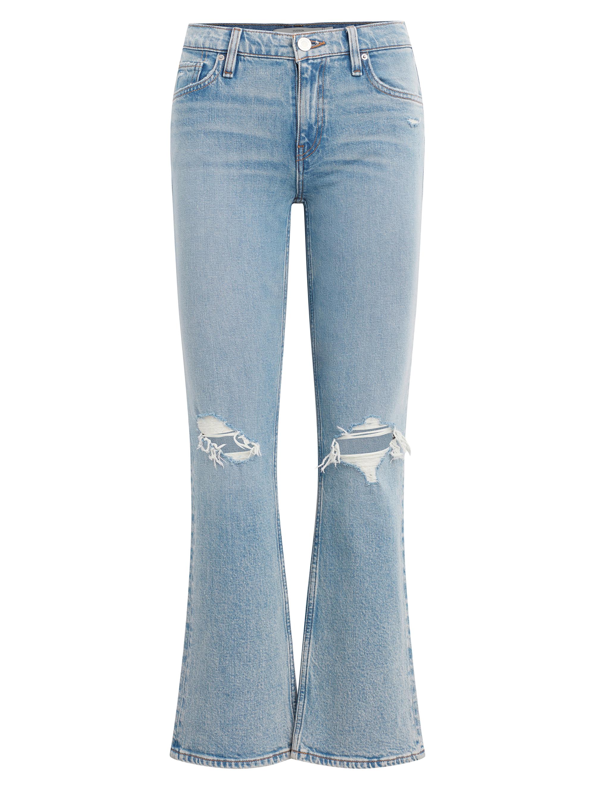 Hudson Jeans Women's Farrah Stretchn. Distressed Bootcut Jeans - Ice Blue Dest