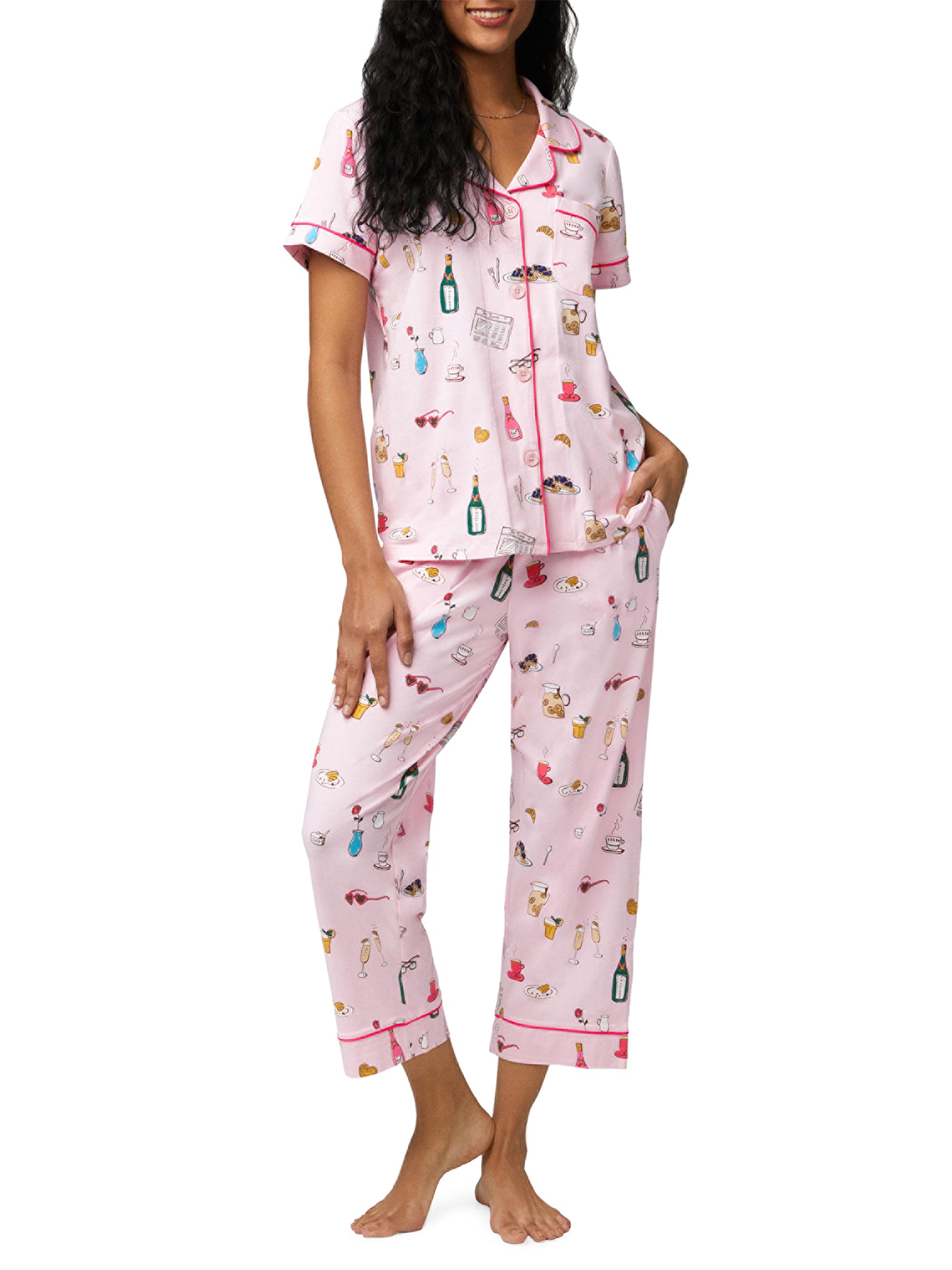 BedHead Pajamas Women's Lets Do Brunch Crop Short-Sleeve Pajama Set - Lets Do Brunch